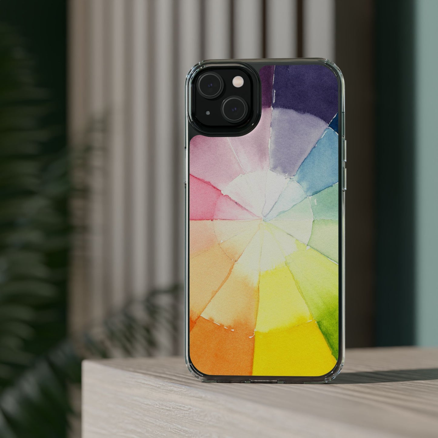 Watercolor Color Wheel Clear Phone Case - Brooke Zitting, LLC