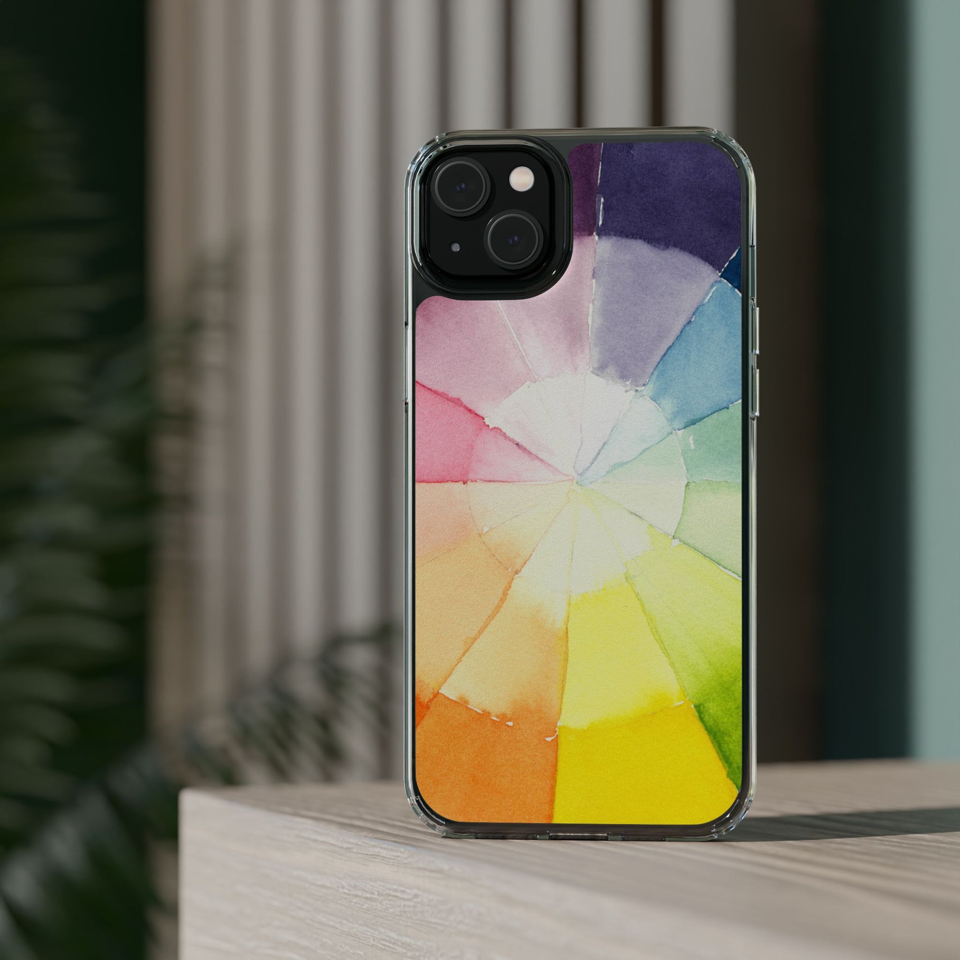 Watercolor Color Wheel Clear Phone Case - Brooke Zitting, LLC