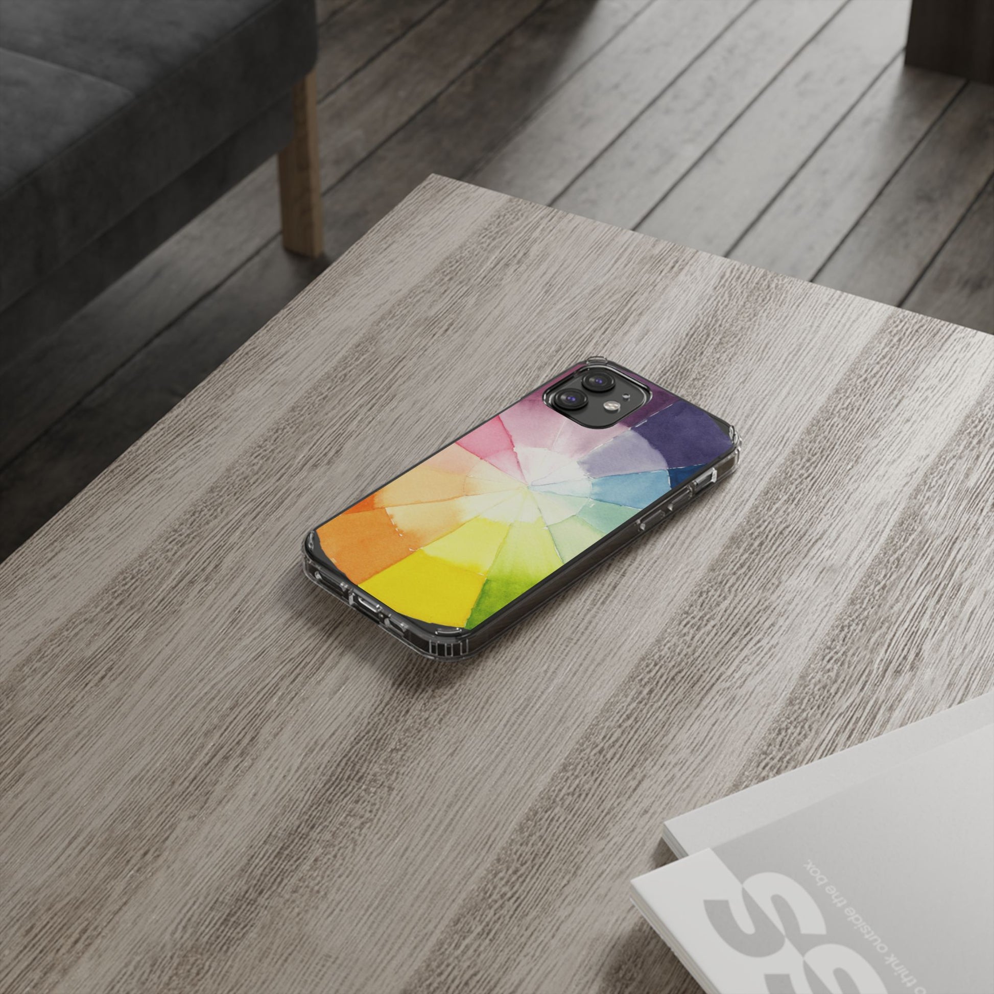 Watercolor Color Wheel Clear Phone Case - Brooke Zitting, LLC
