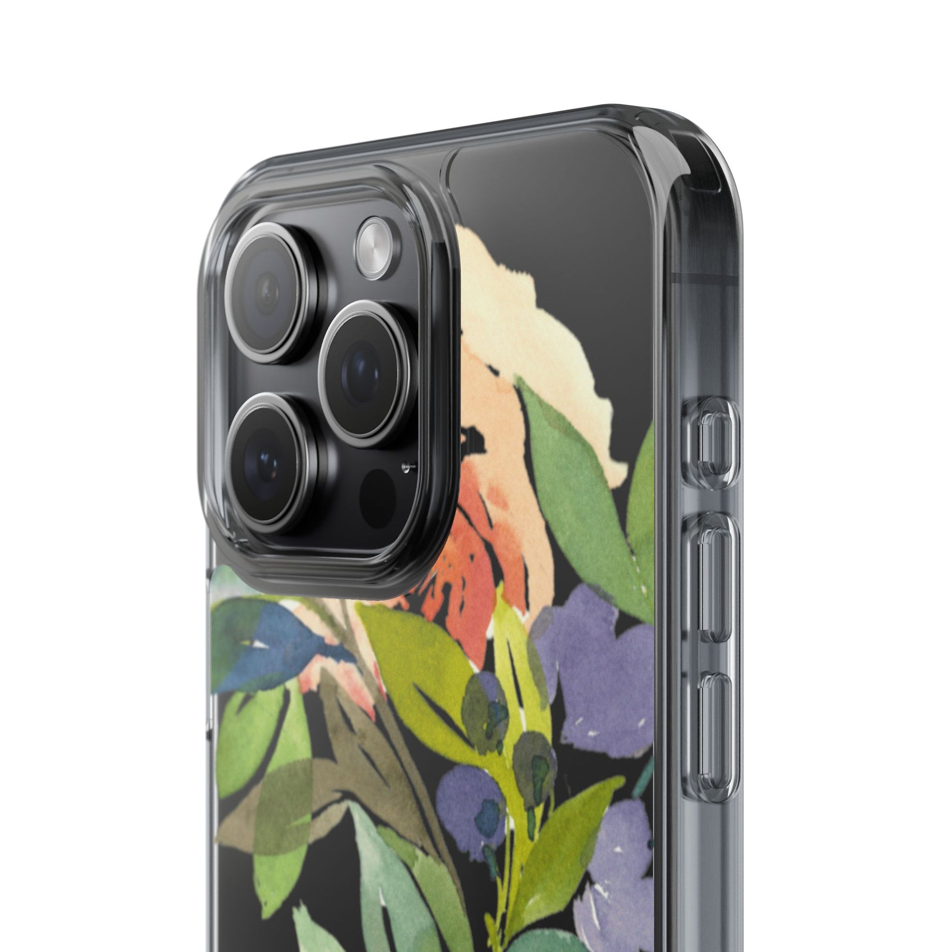Watercolor Floral Blooms Wreath  Clear Phone Case Design - Brooke Zitting, LLC