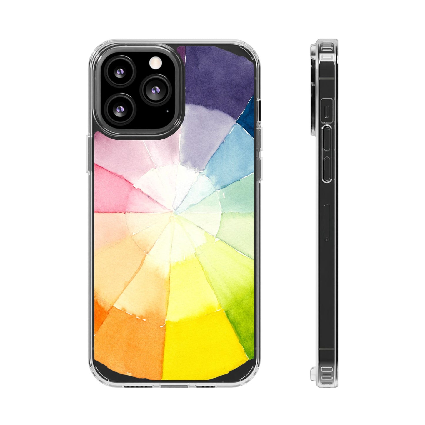 Watercolor Color Wheel Clear Phone Case - Brooke Zitting, LLC