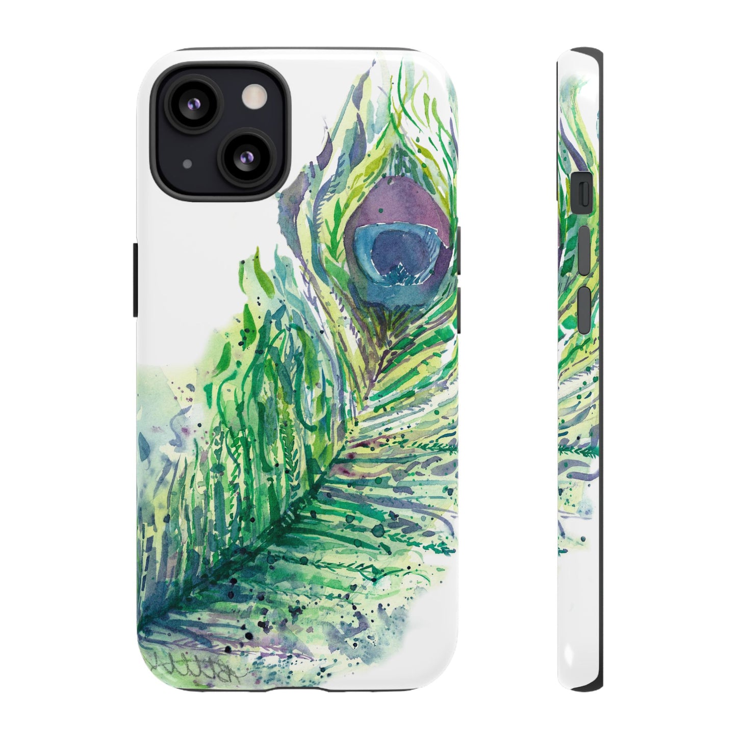 Colorful Peacock Feather Tough Phone Case – Stylish Nature-Inspired Mobile Cover & Unique Gift Idea - Brooke Zitting, LLC