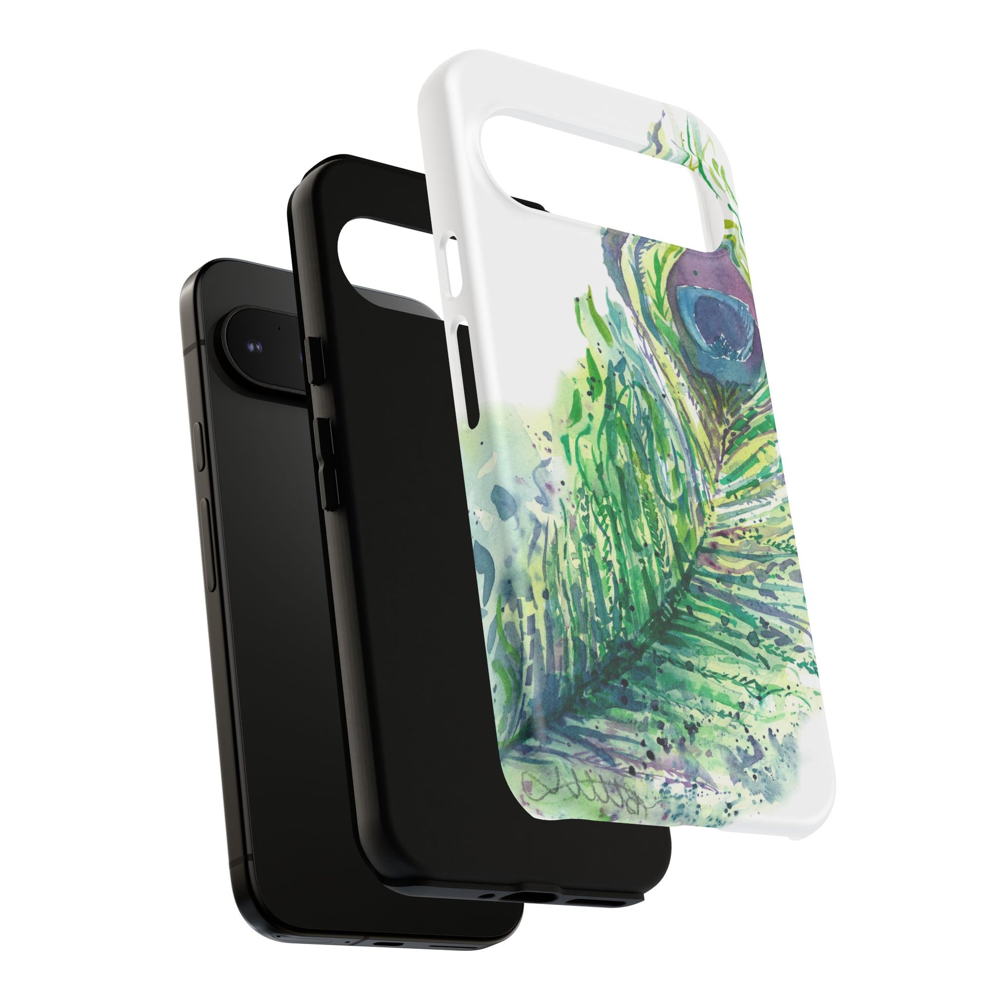 Colorful Peacock Feather Tough Phone Case – Stylish Nature-Inspired Mobile Cover & Unique Gift Idea - Brooke Zitting, LLC