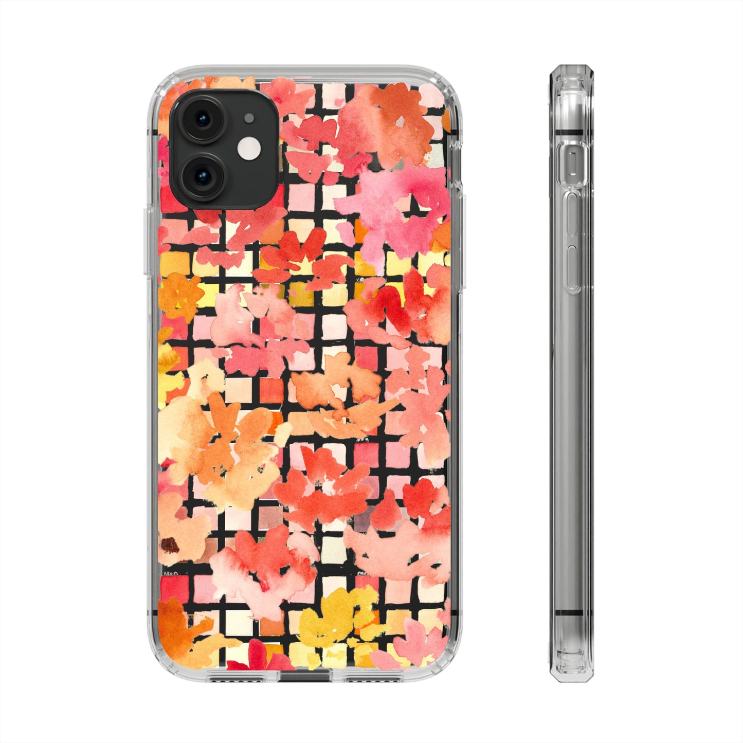 Watercolor Pixel Posy Clear Phone Case - Brooke Zitting, LLC