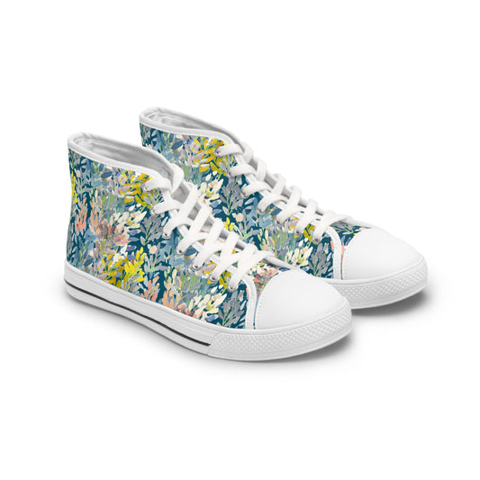 Vibrant Petal Parade High Top Sneakers with Floral Design – Stylish Shoes for All | Unique Gift Idea - Brooke Zitting, LLC