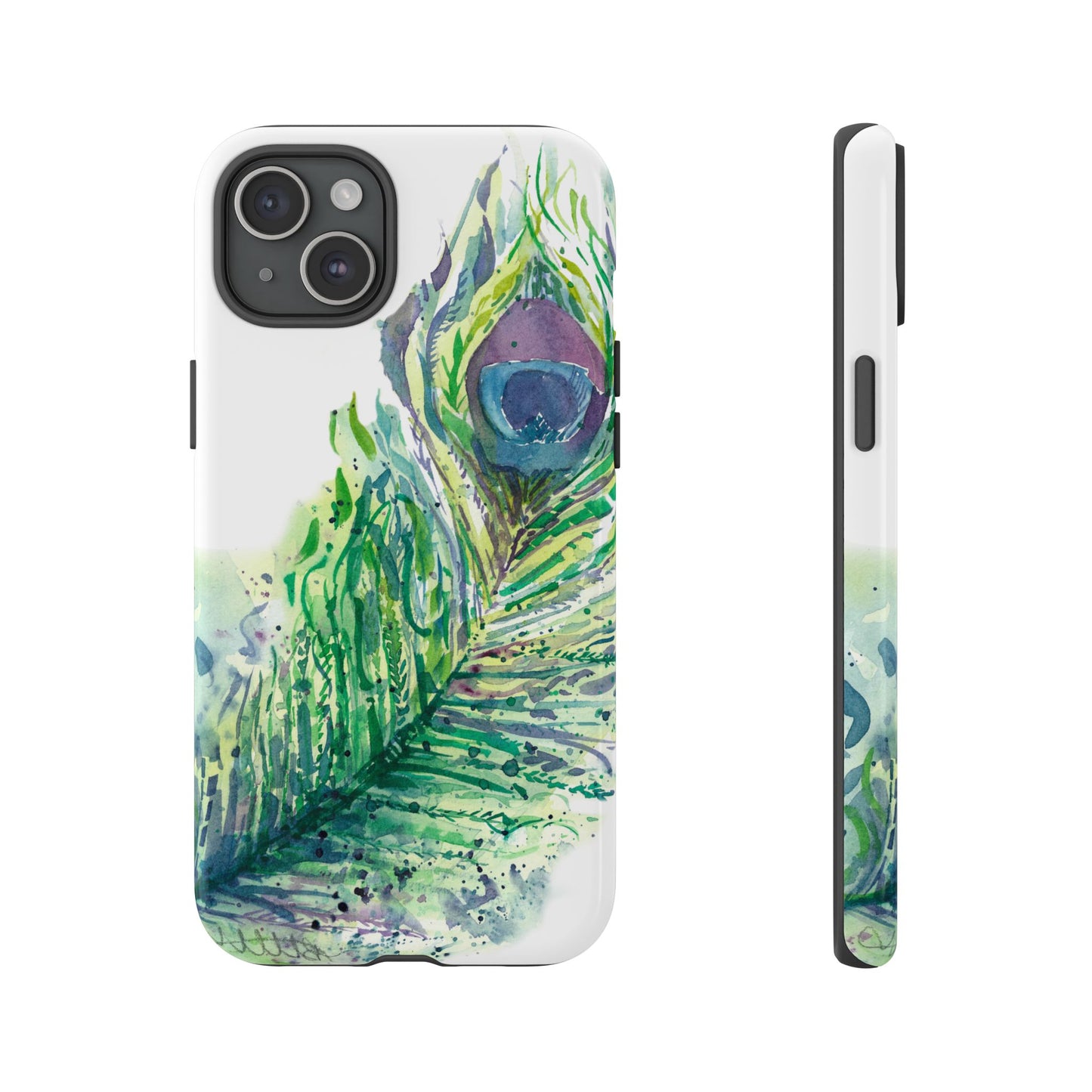 Colorful Peacock Feather Tough Phone Case – Stylish Nature-Inspired Mobile Cover & Unique Gift Idea - Brooke Zitting, LLC