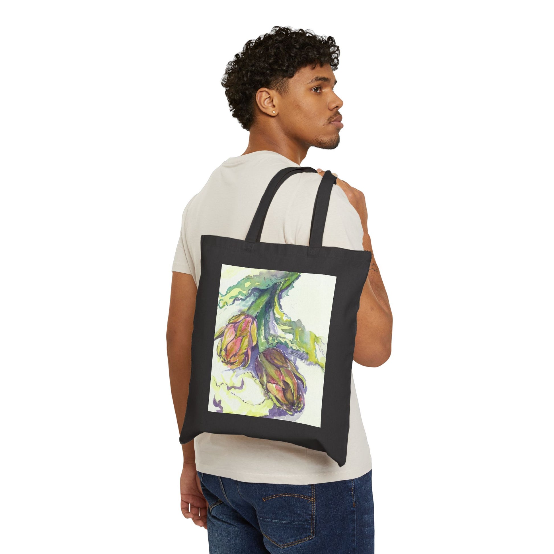 Italian Artichoke Cotton Canvas Tote – Eco-Friendly Beach & Shopping Bag for Ocean Lovers - Brooke Zitting, LLC