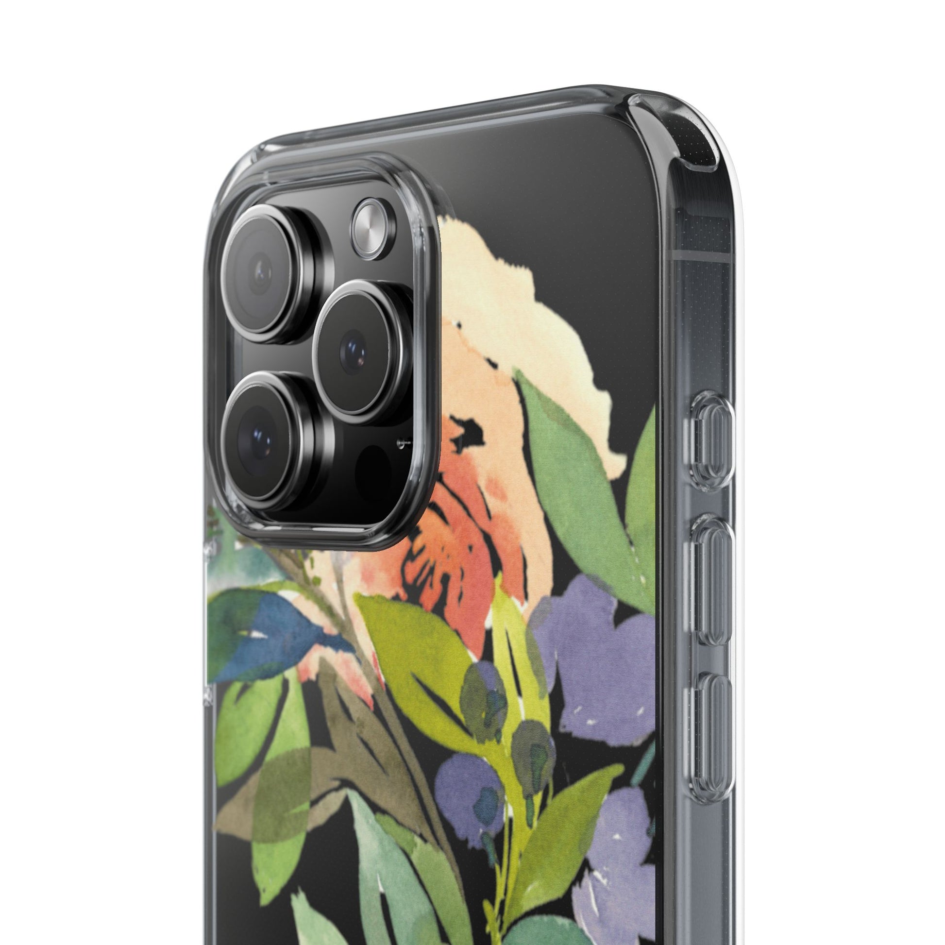 Watercolor Floral Blooms Wreath  Clear Phone Case Design - Brooke Zitting, LLC