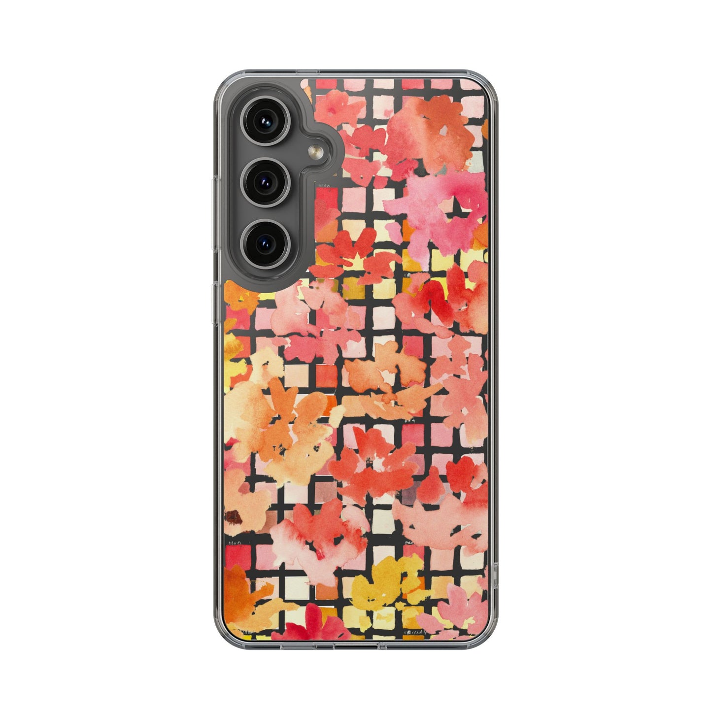 Watercolor Pixel Posy Clear Phone Case - Brooke Zitting, LLC