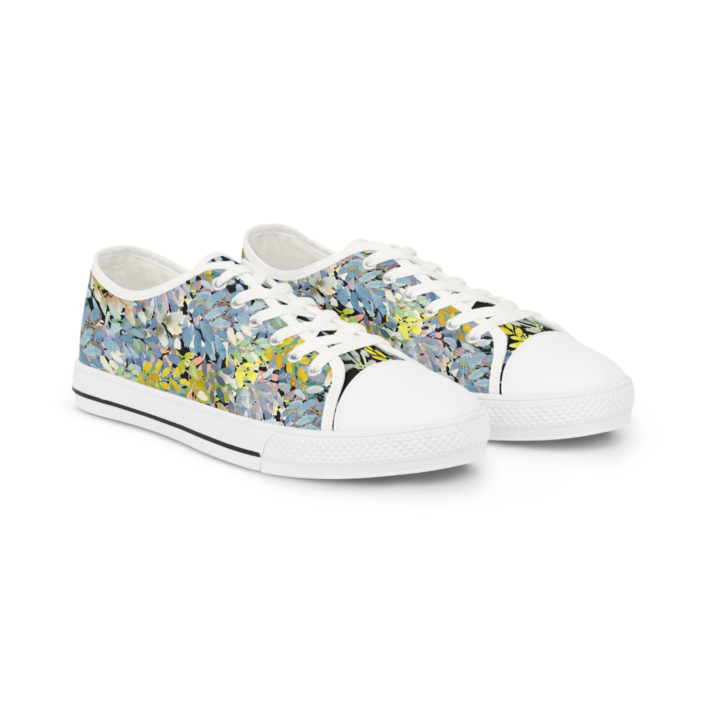 Watercolor Eye-Catching Petal Parade Accent Low Top Sneakers – Stylish Shoes for All | Unique Gift Idea - Brooke Zitting, LLC