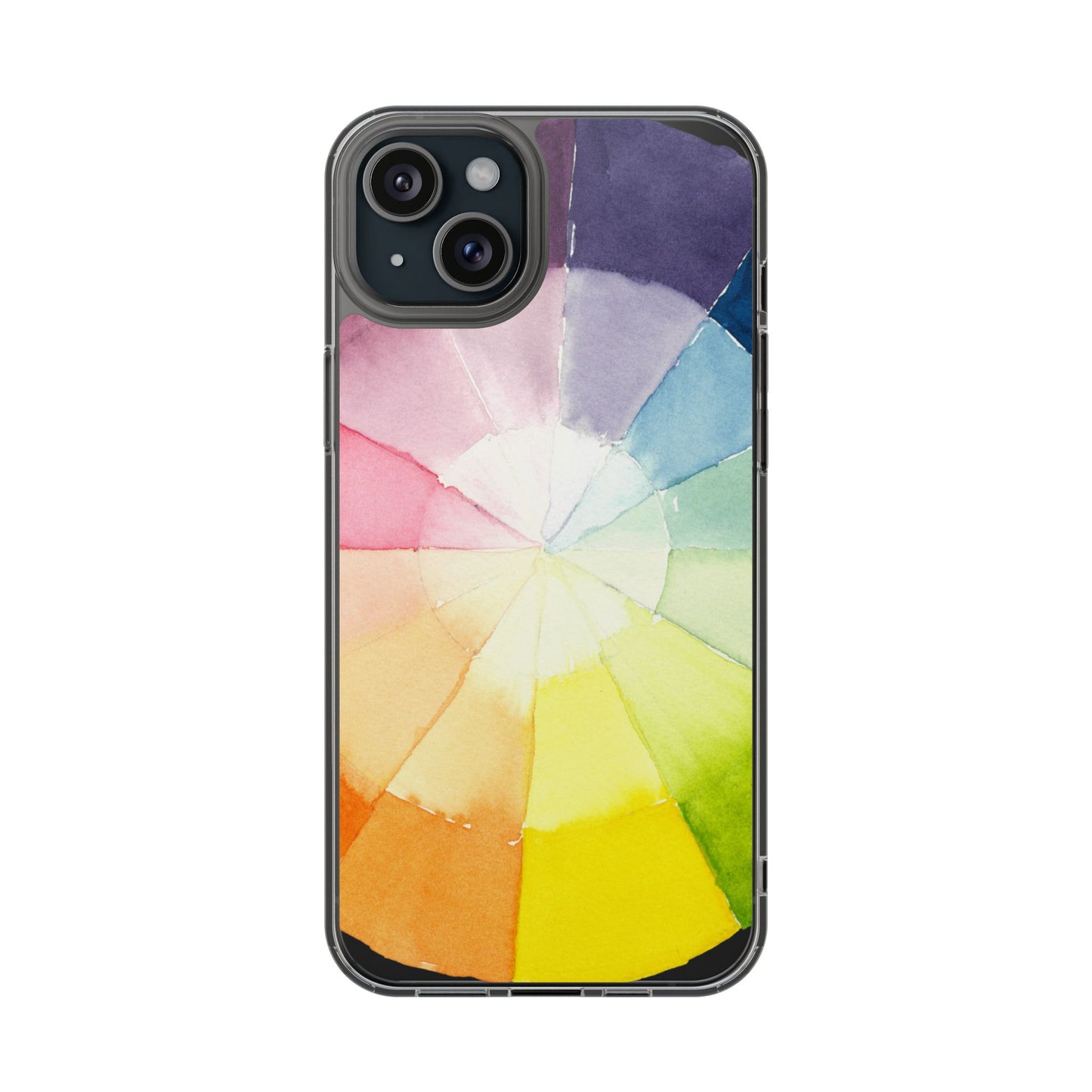 Watercolor Color Wheel Clear Phone Case - Brooke Zitting, LLC
