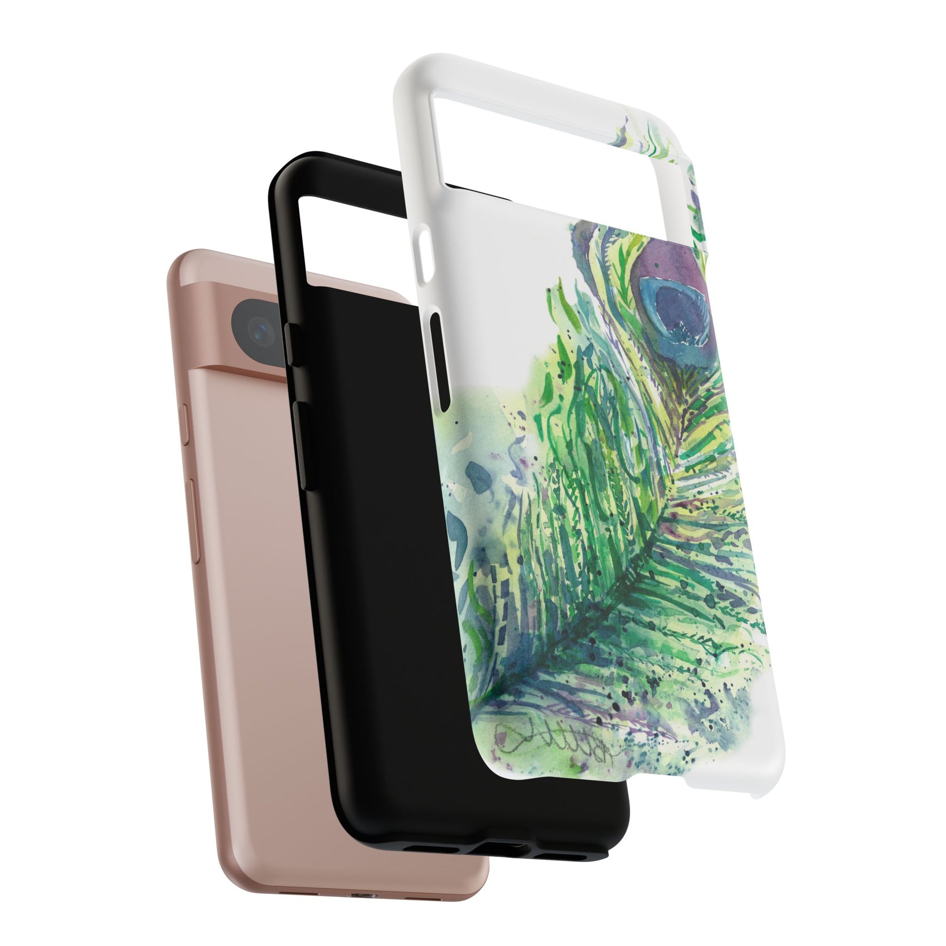 Colorful Peacock Feather Tough Phone Case – Stylish Nature-Inspired Mobile Cover & Unique Gift Idea - Brooke Zitting, LLC