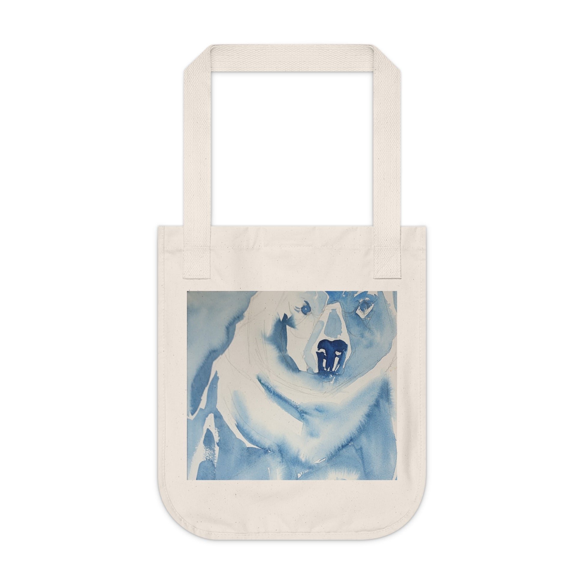 Polar Plunge Watercolor Design Organic Canvas Tote – Eco-Friendly, Watercolor Fine Art, Reusable Bag for Art Lovers - Brooke Zitting, LLC