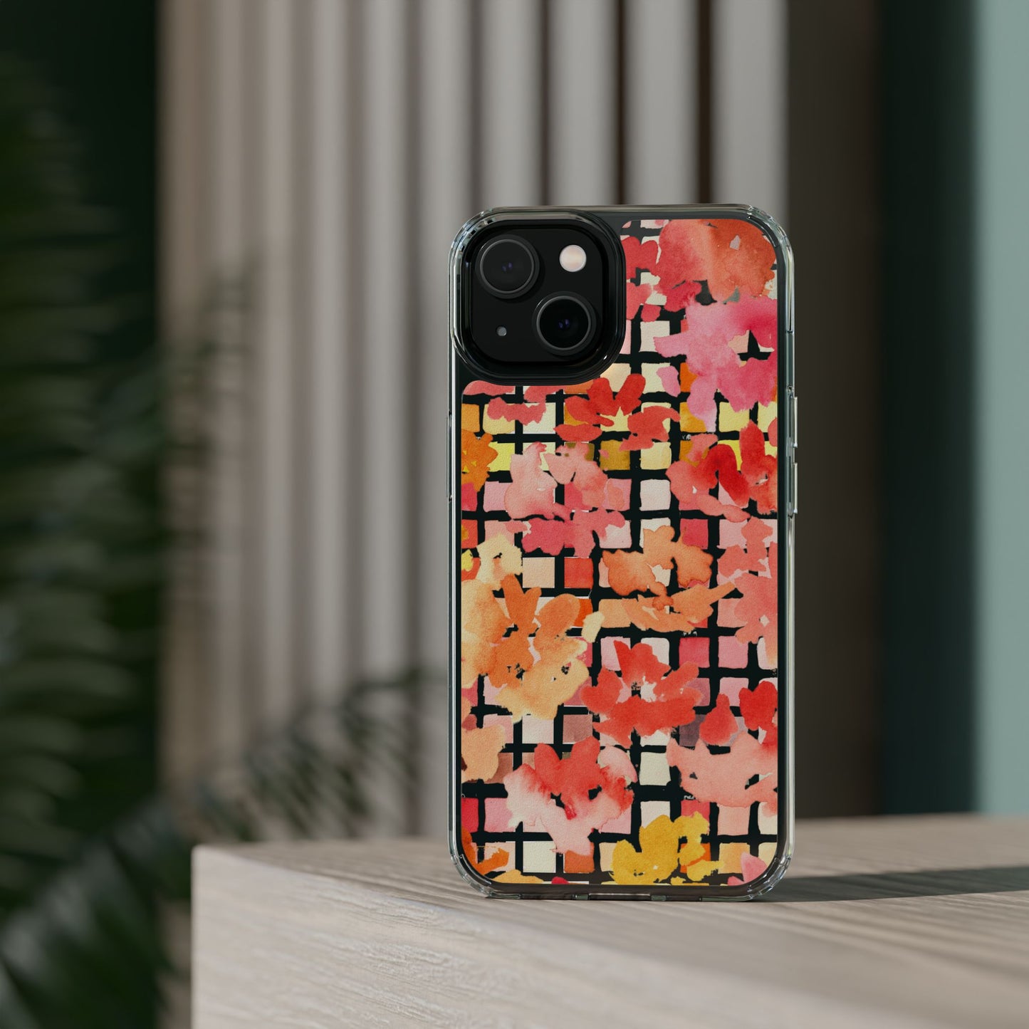 Watercolor Pixel Posy Clear Phone Case - Brooke Zitting, LLC