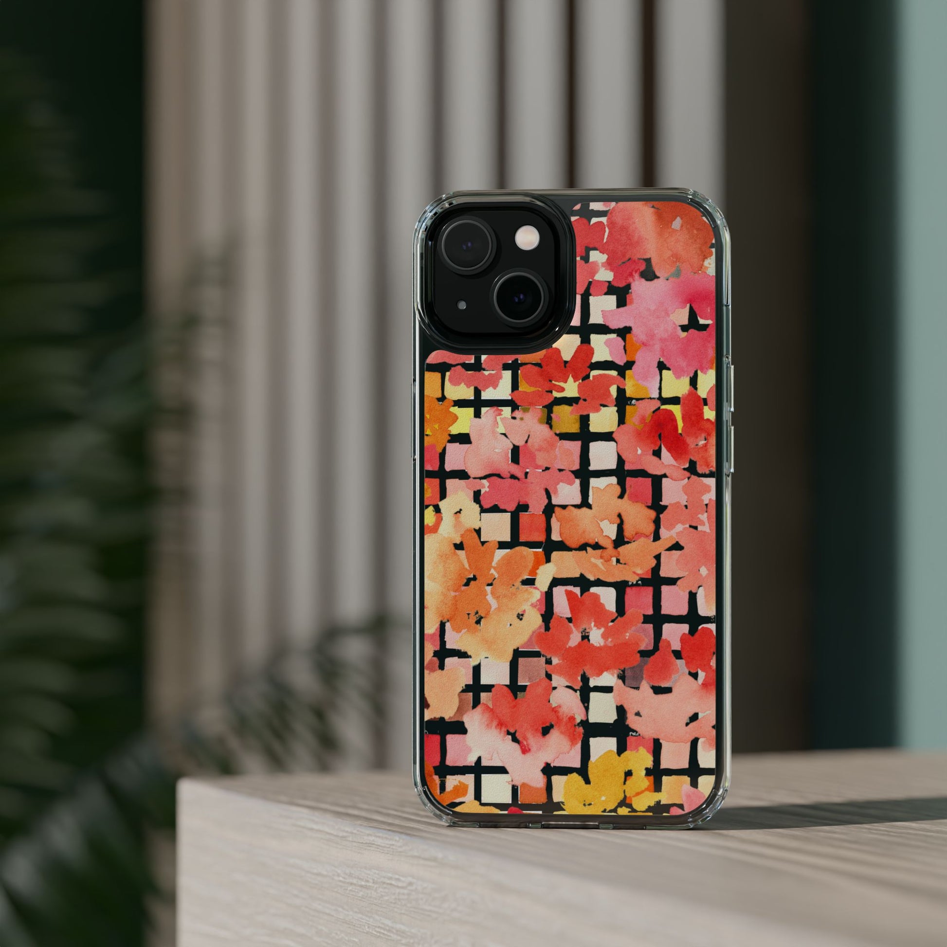 Watercolor Pixel Posy Clear Phone Case - Brooke Zitting, LLC