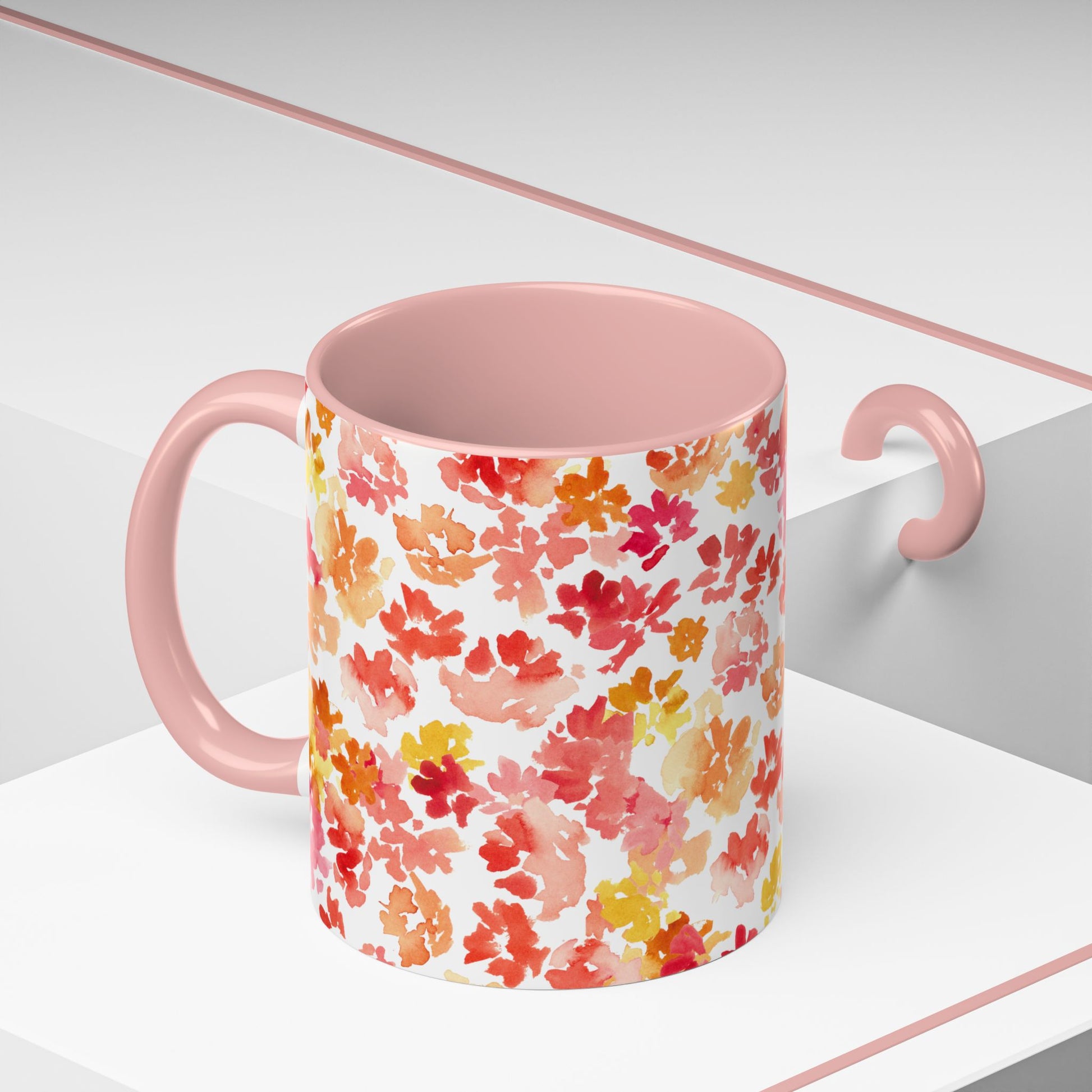 Posy Coffee Mug - Warm Floral Design  (11oz, 15oz) - Brooke Zitting, LLC