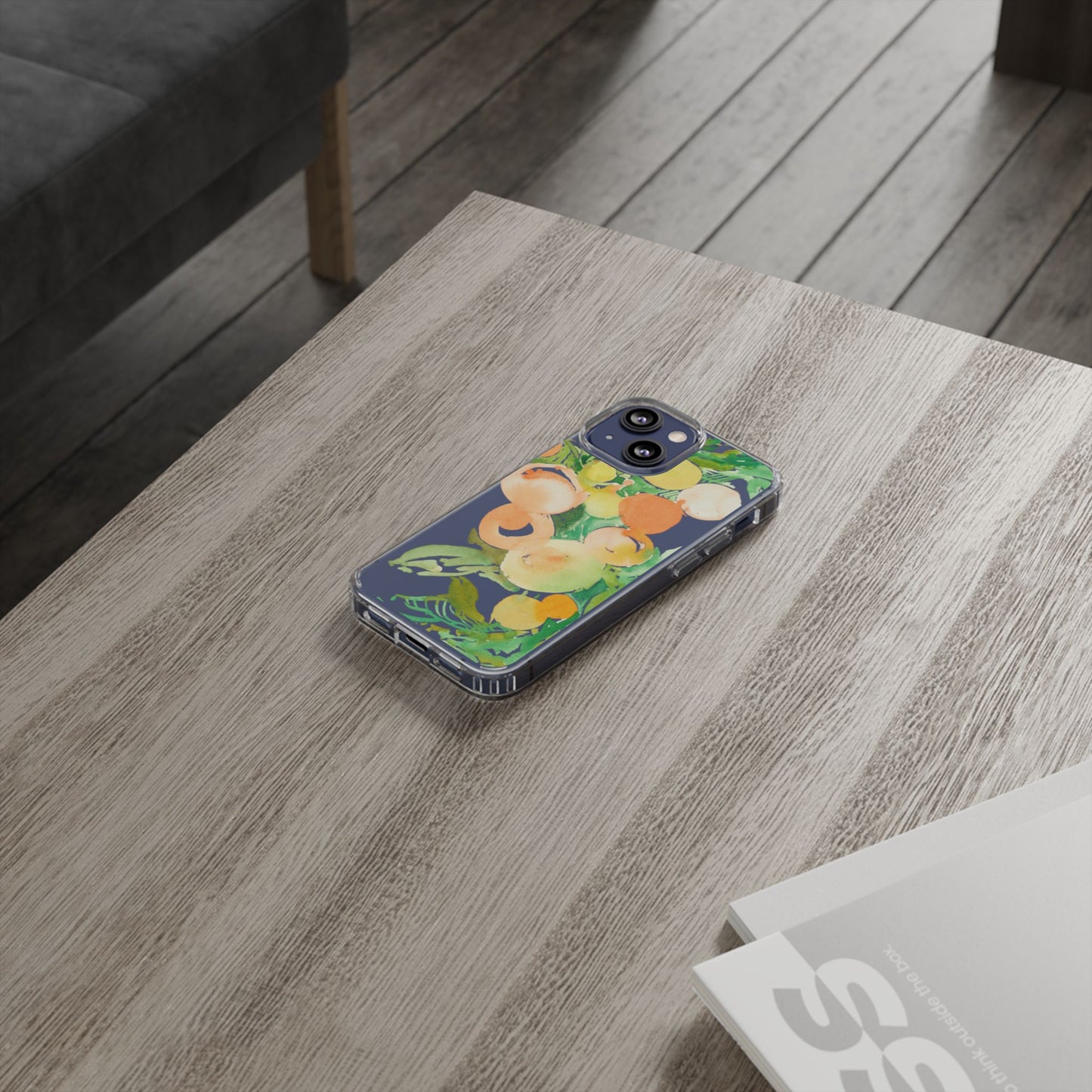Watercolor Peaches Clear Phone Case - Brooke Zitting, LLC