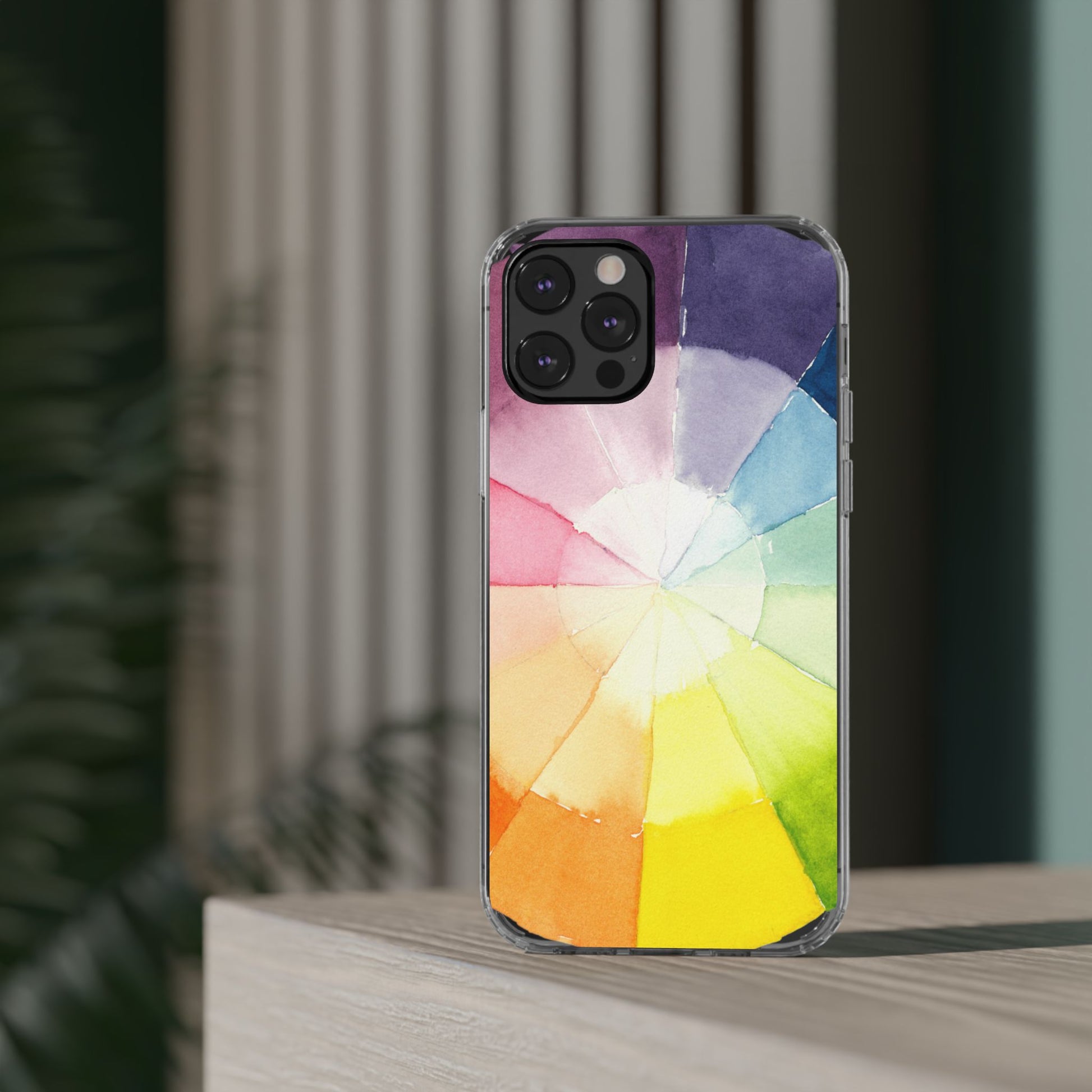 Watercolor Color Wheel Clear Phone Case - Brooke Zitting, LLC