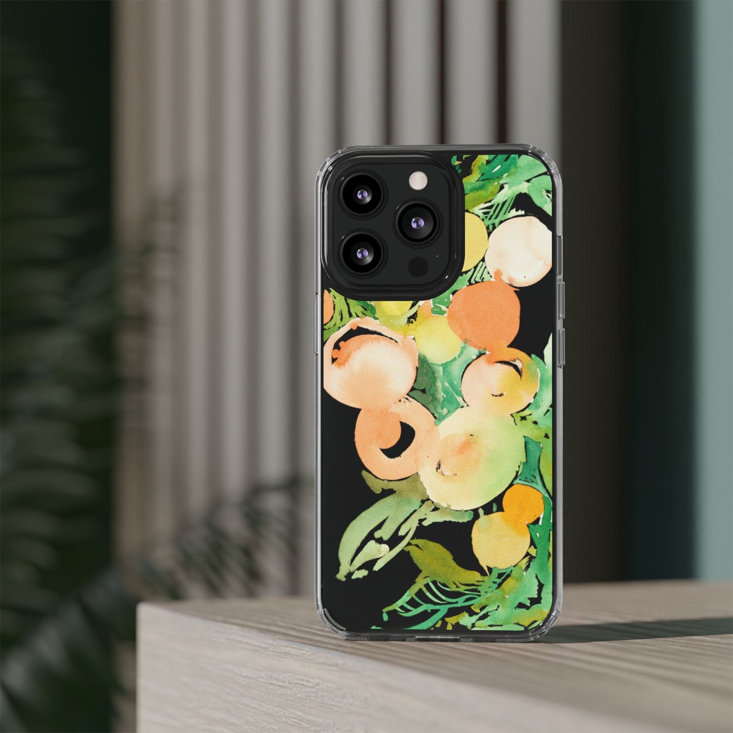 Watercolor Peaches Clear Phone Case - Brooke Zitting, LLC