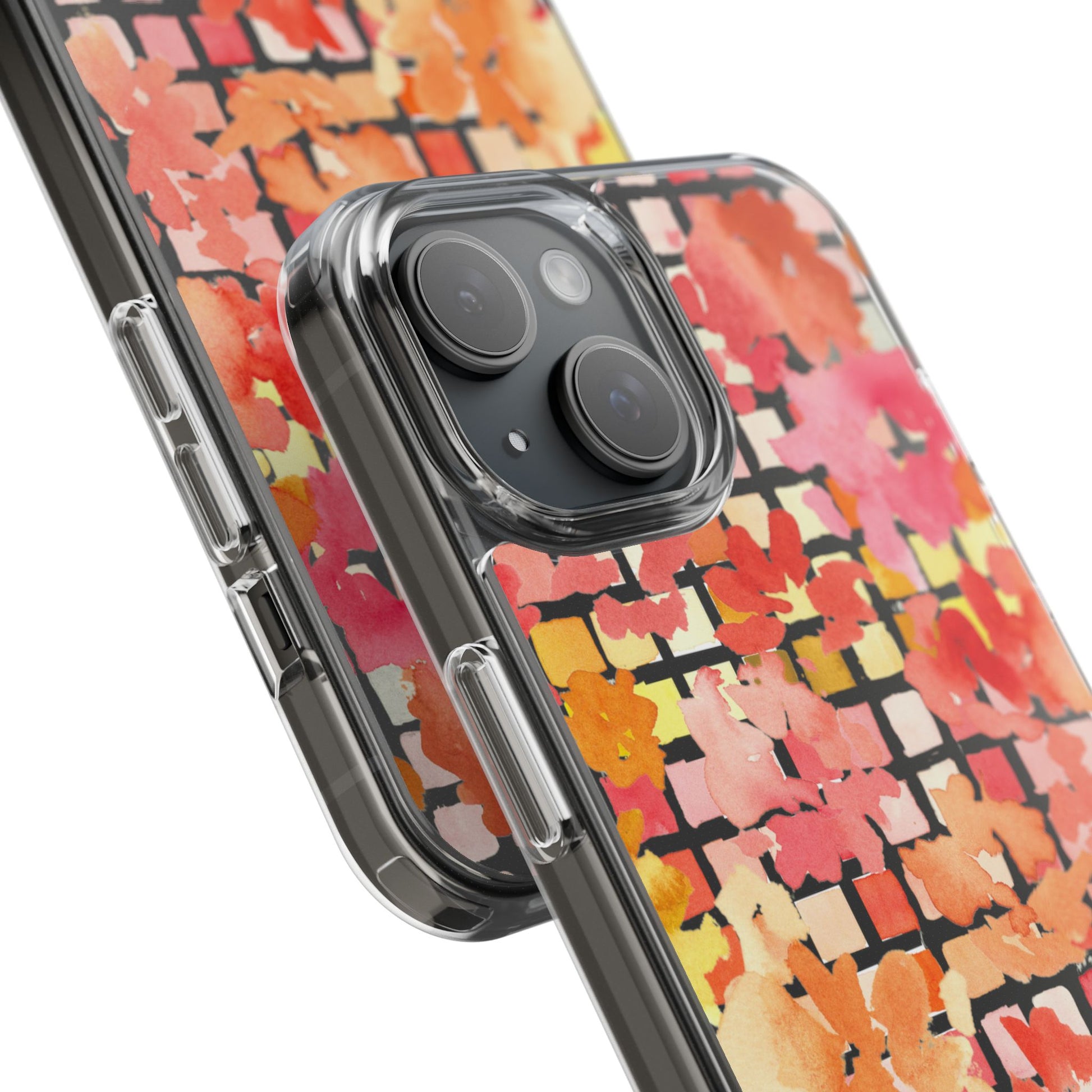 Watercolor Pixel Posy Clear Phone Case - Brooke Zitting, LLC