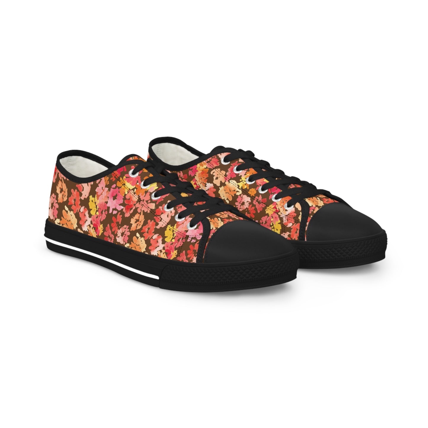 Watercolor Bold Posy Low Top Sneakers – Unique Casual Shoes for All | Style & Gift Idea - Brooke Zitting, LLC