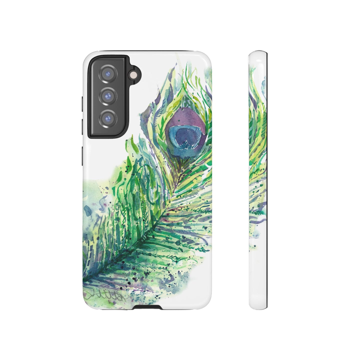 Colorful Peacock Feather Tough Phone Case – Stylish Nature-Inspired Mobile Cover & Unique Gift Idea - Brooke Zitting, LLC