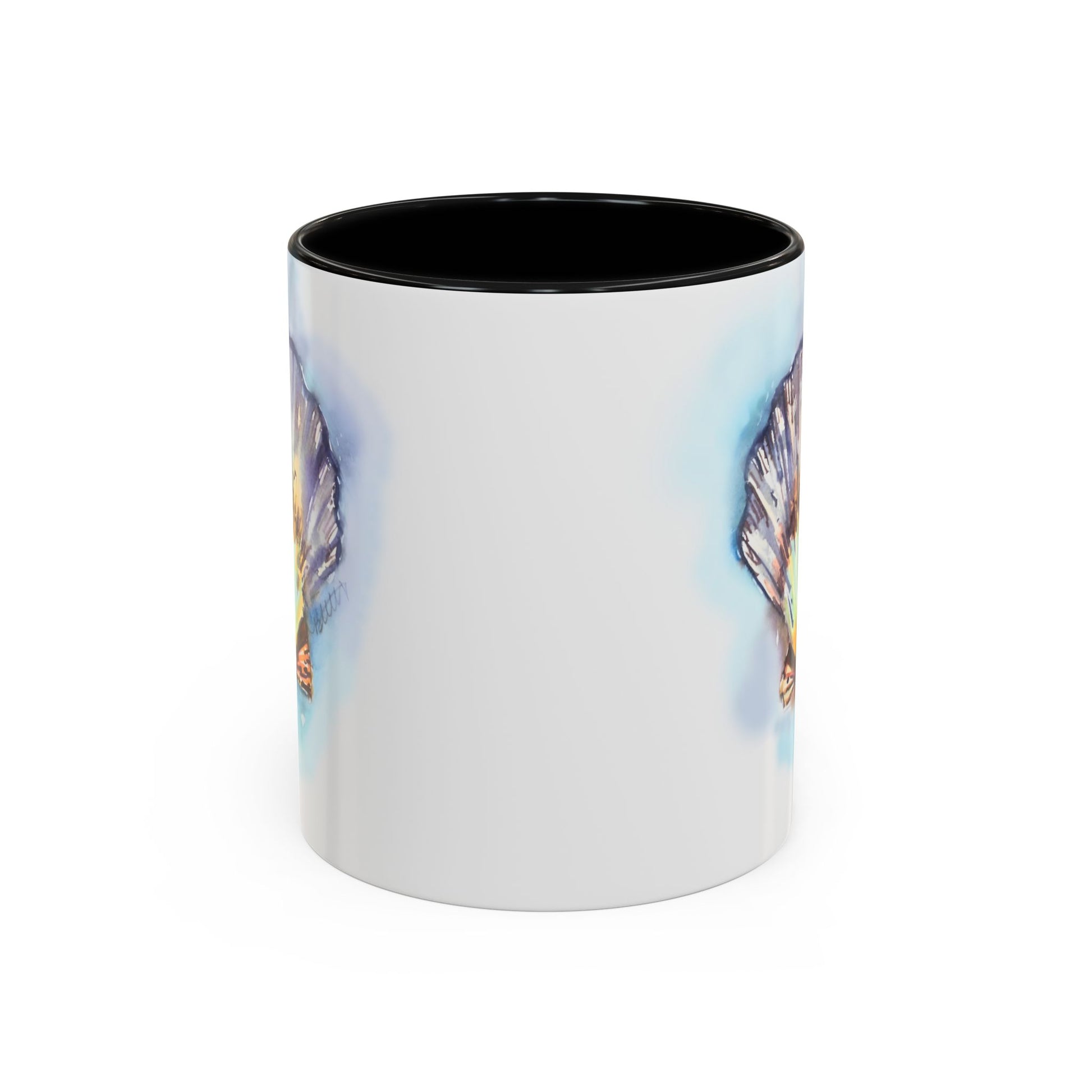 This Seashell Mug with Accent Color (11oz, 15 oz) - Brooke Zitting, LLC