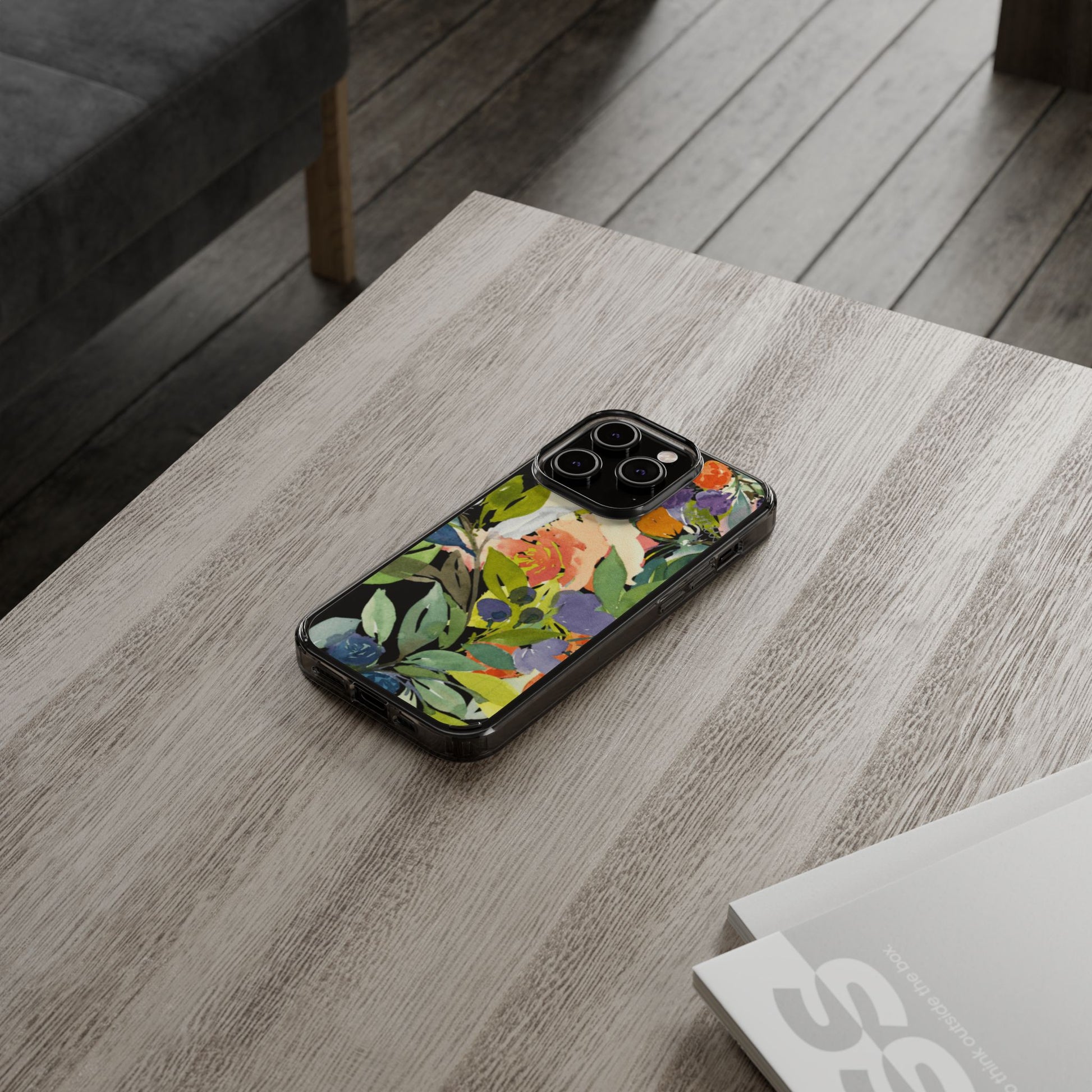 Clear Phone Case with Floral Blooms Design - Brooke Zitting, LLC