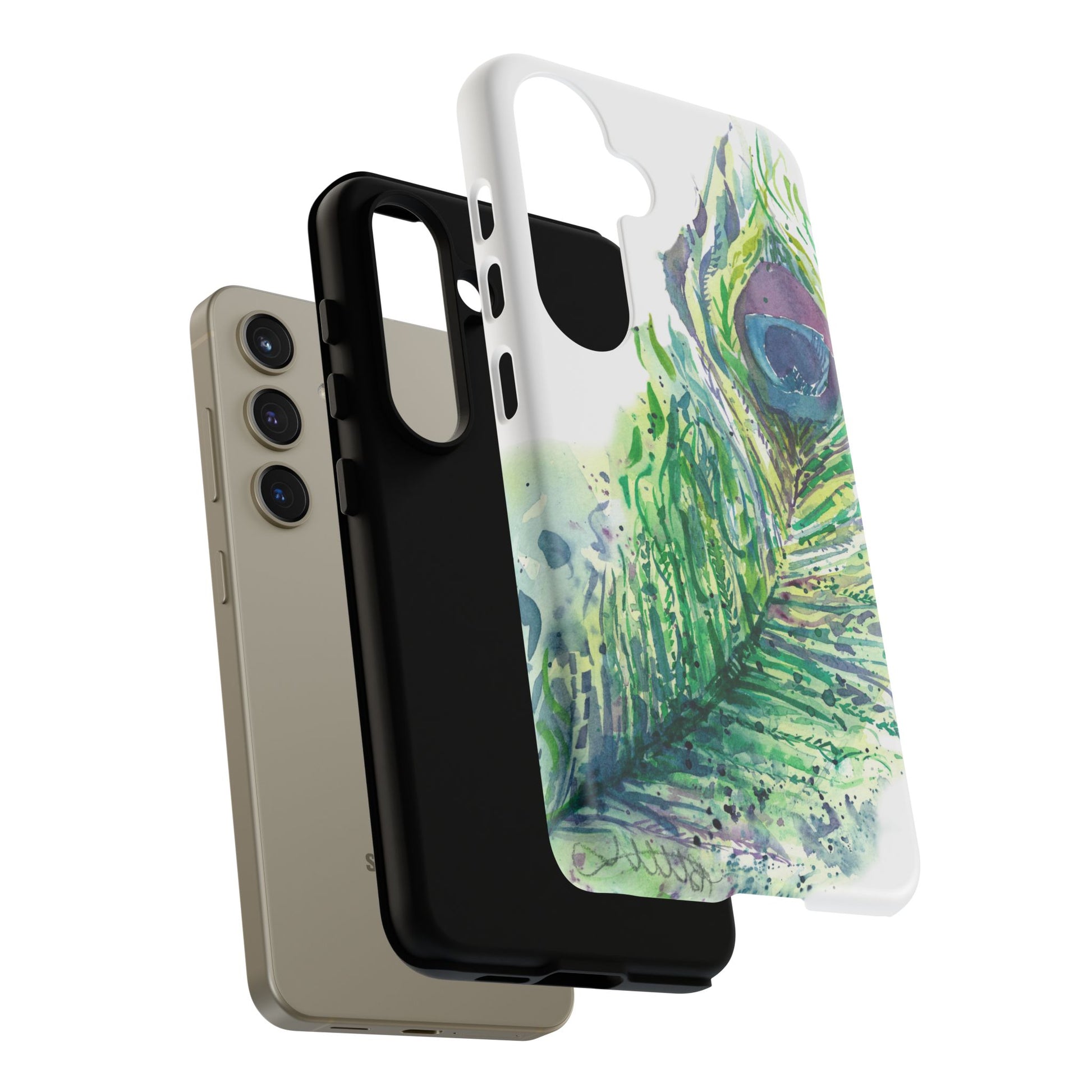 Colorful Peacock Feather Tough Phone Case – Stylish Nature-Inspired Mobile Cover & Unique Gift Idea - Brooke Zitting, LLC