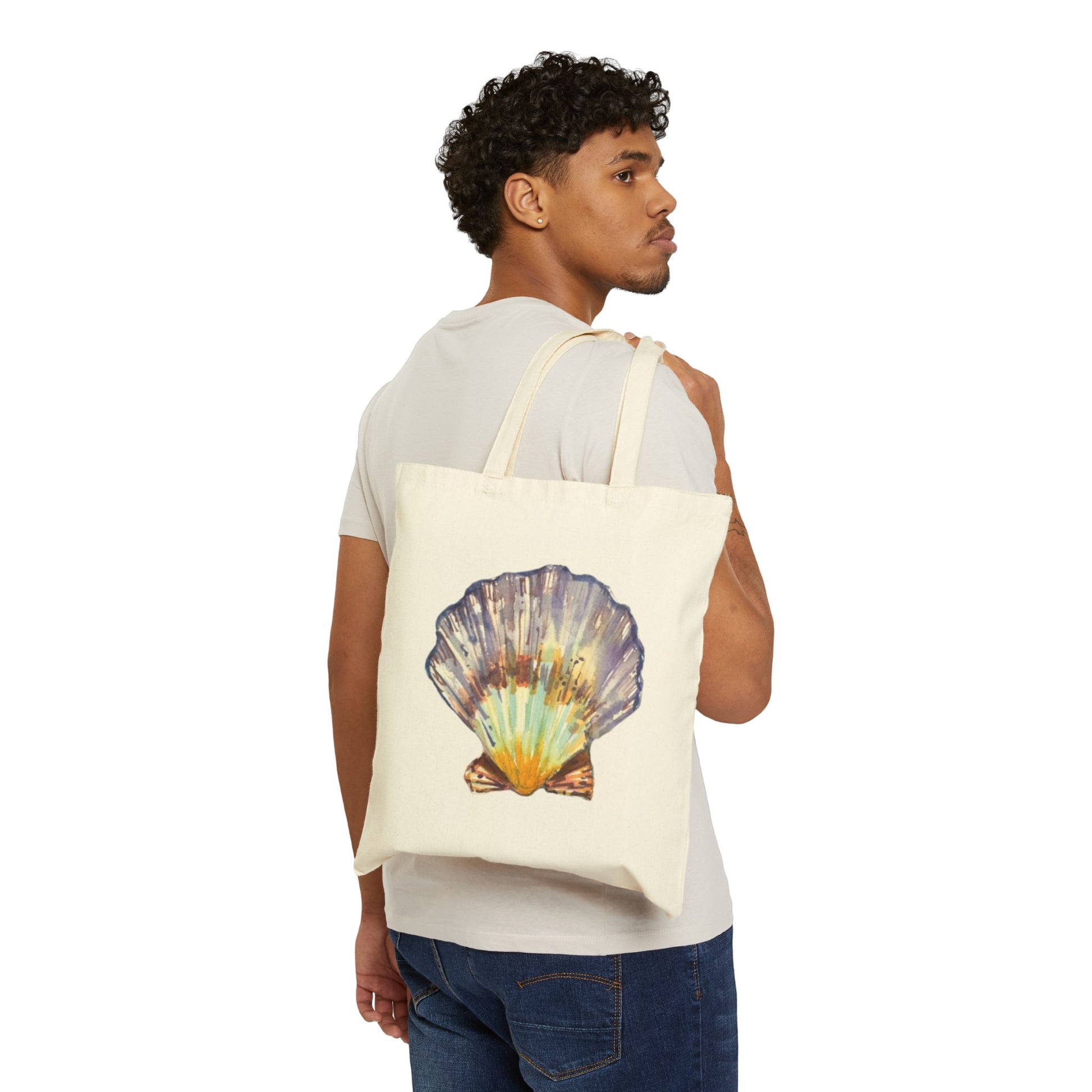 Seashell Cotton Canvas Tote – Eco-Friendly Beach & Shopping Bag for Ocean Lovers - Brooke Zitting, LLC