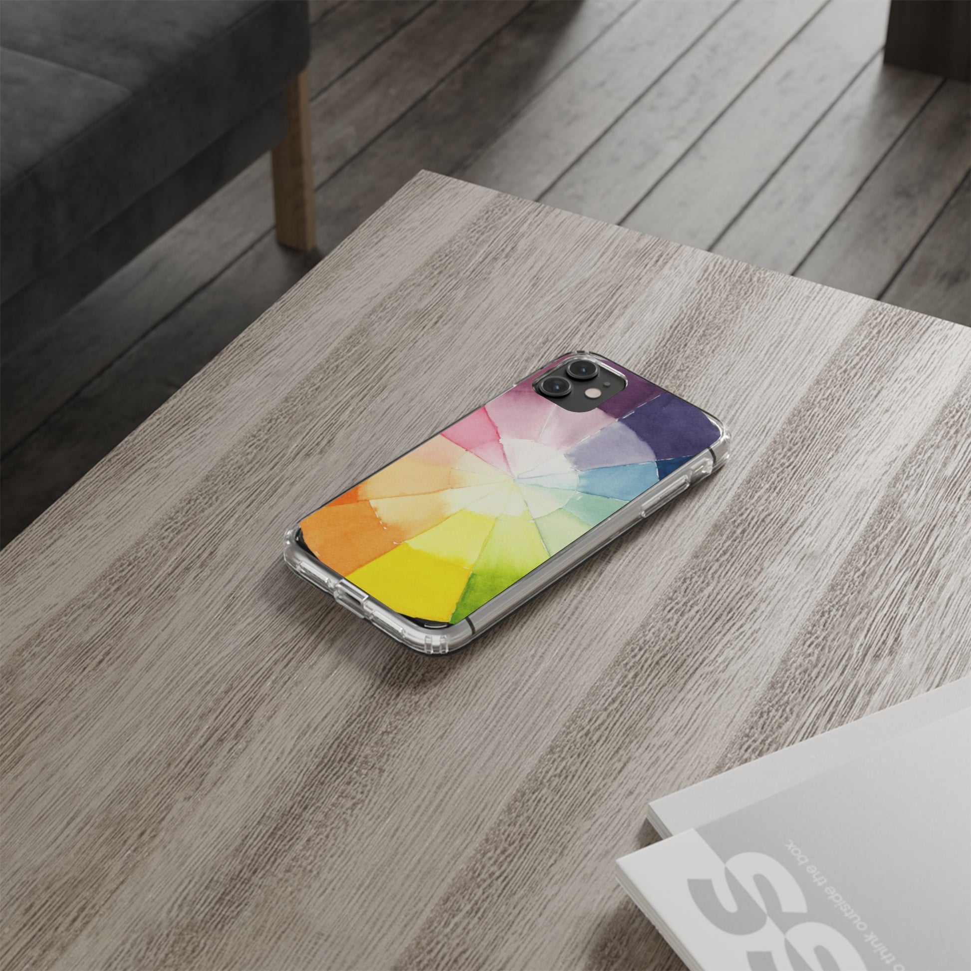 Watercolor Color Wheel Clear Phone Case - Brooke Zitting, LLC