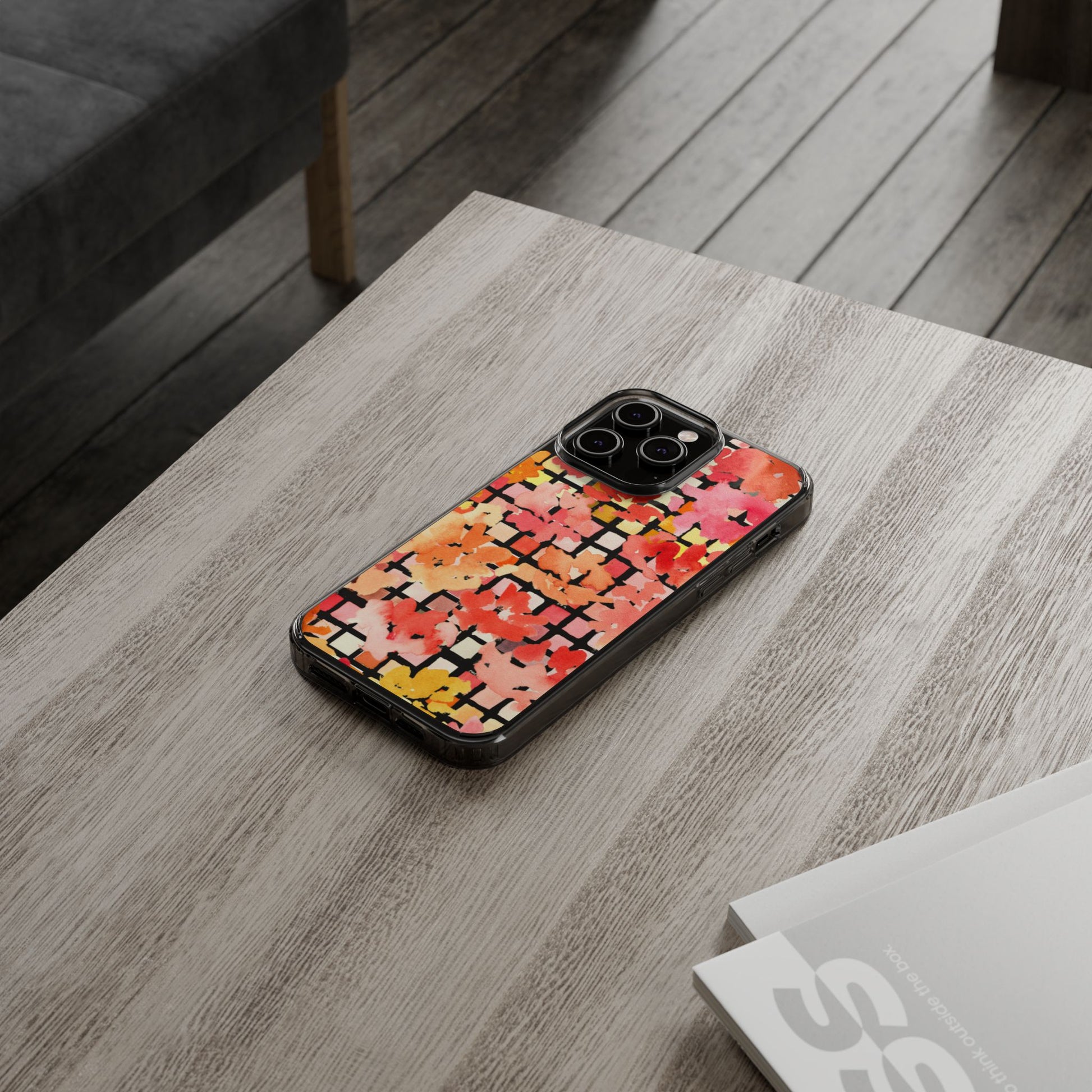 Watercolor Pixel Posy Clear Phone Case - Brooke Zitting, LLC