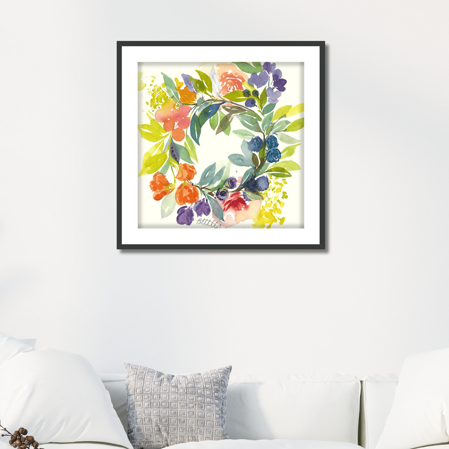 Floral Blooms Wreath, The Fine Art Print - Brooke Zitting, LLC