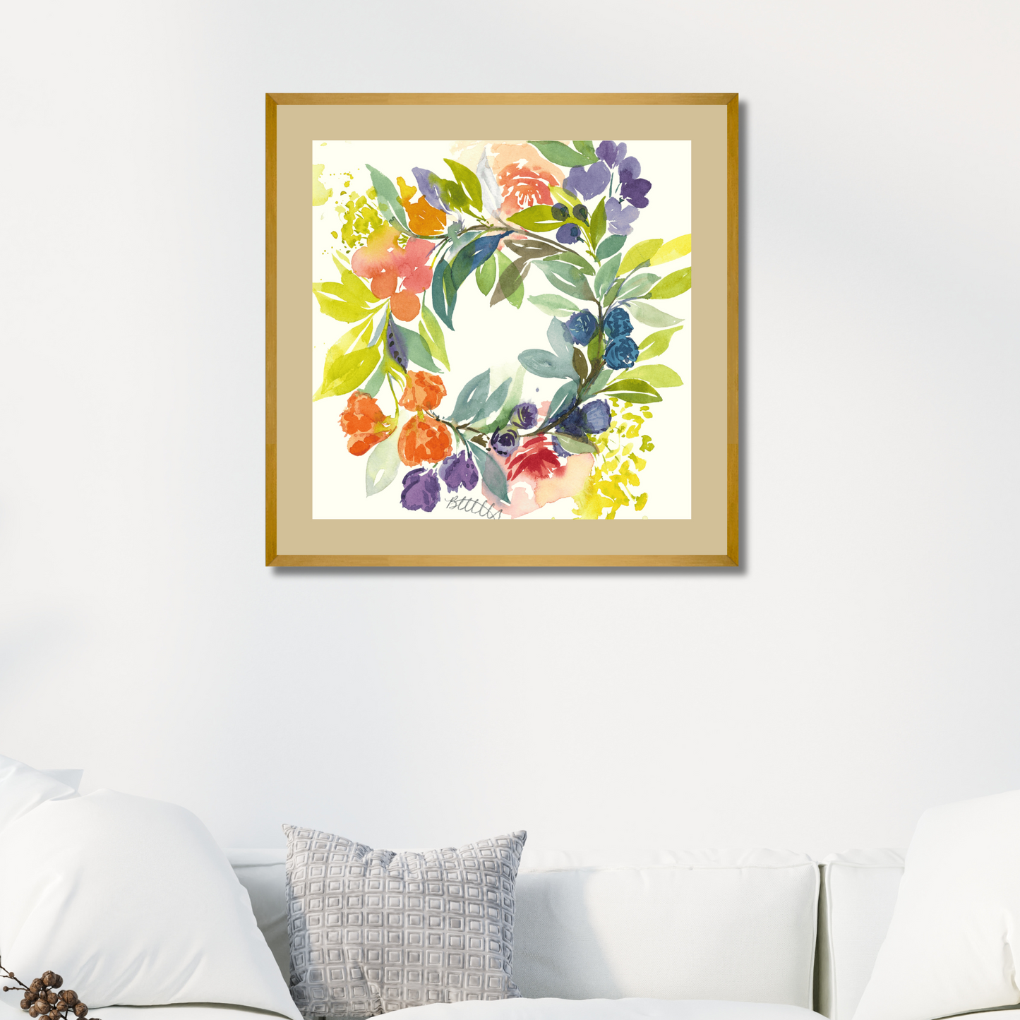 Floral Blooms Wreath, The Fine Art Print - Brooke Zitting, LLC