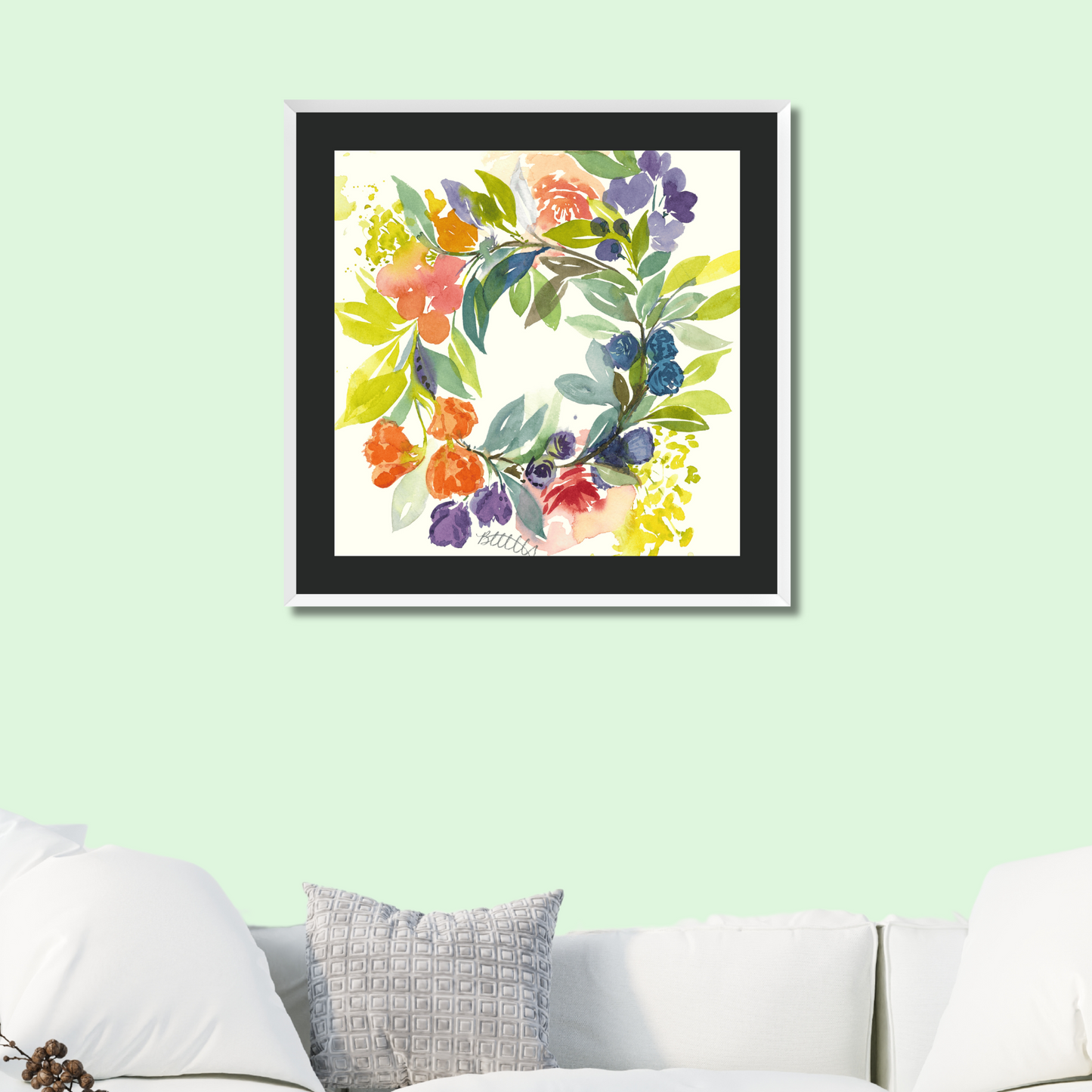 Floral Blooms Wreath, The Fine Art Print - Brooke Zitting, LLC