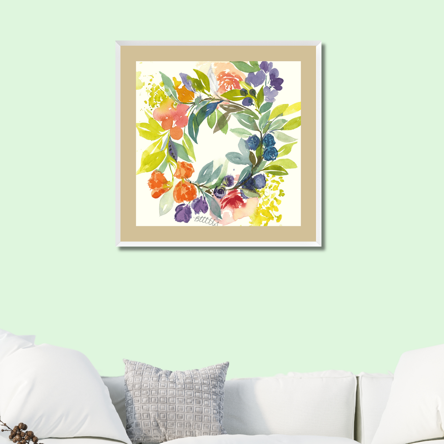 Floral Blooms Wreath, The Fine Art Print - Brooke Zitting, LLC