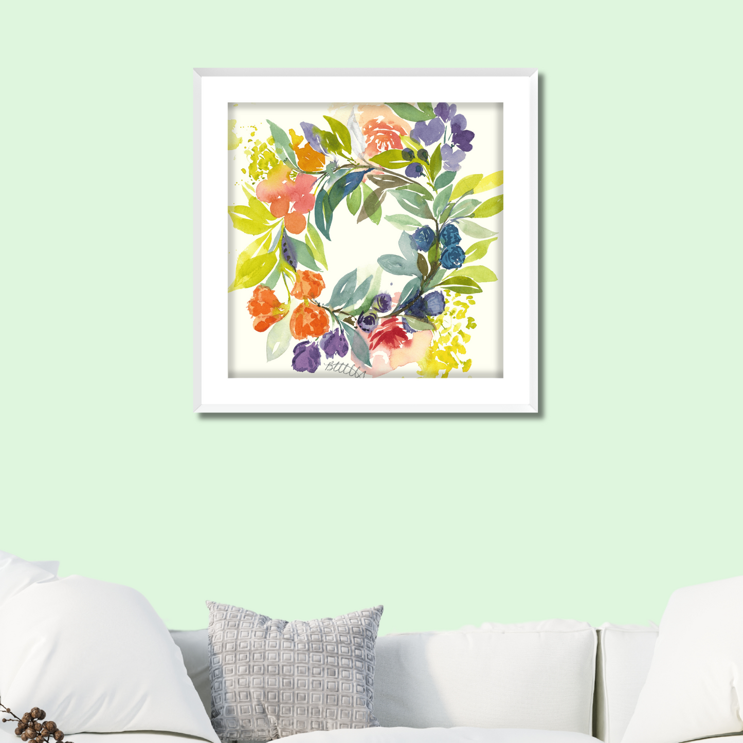 Floral Blooms Wreath, The Fine Art Print - Brooke Zitting, LLC