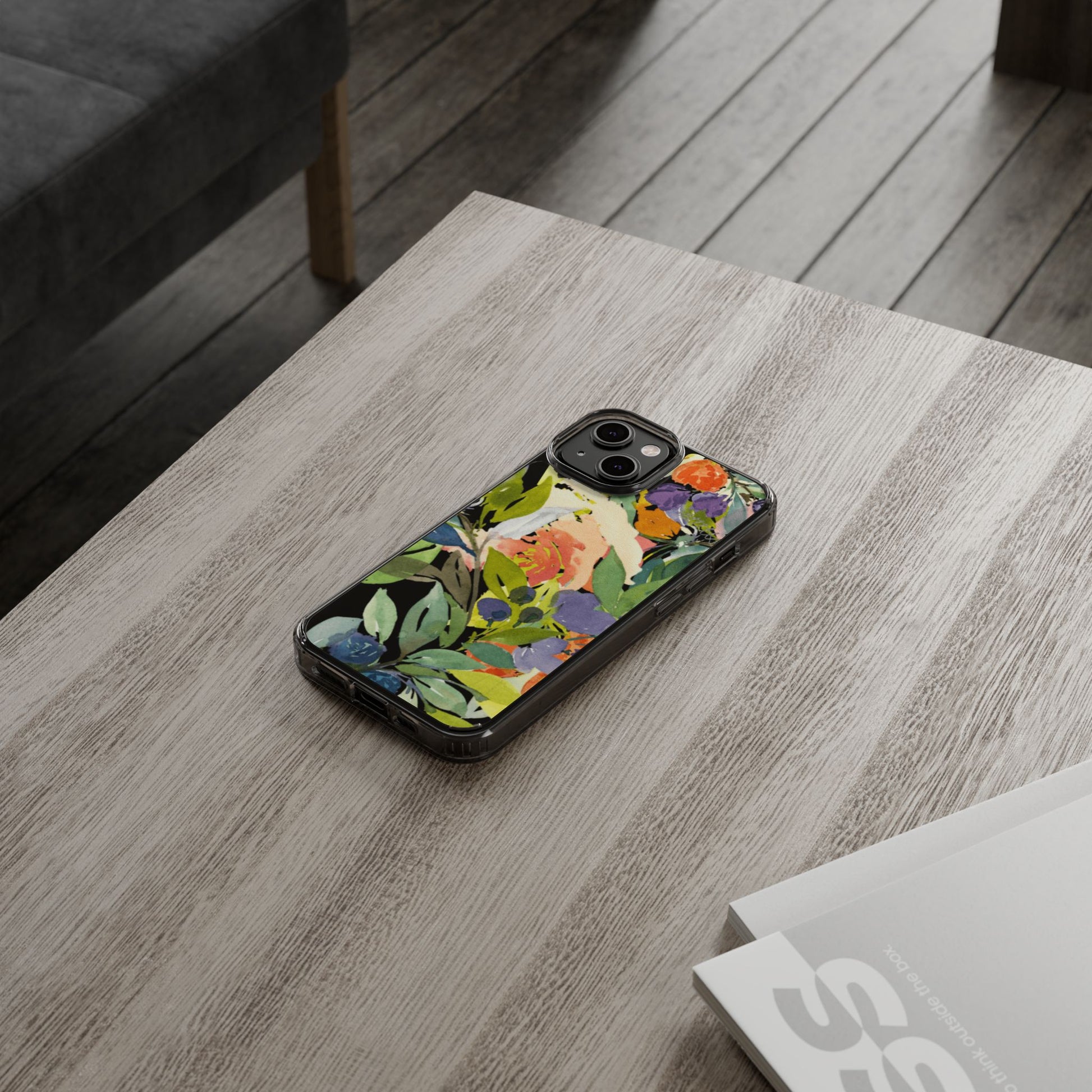 Clear Phone Case with Floral Blooms Design - Brooke Zitting, LLC