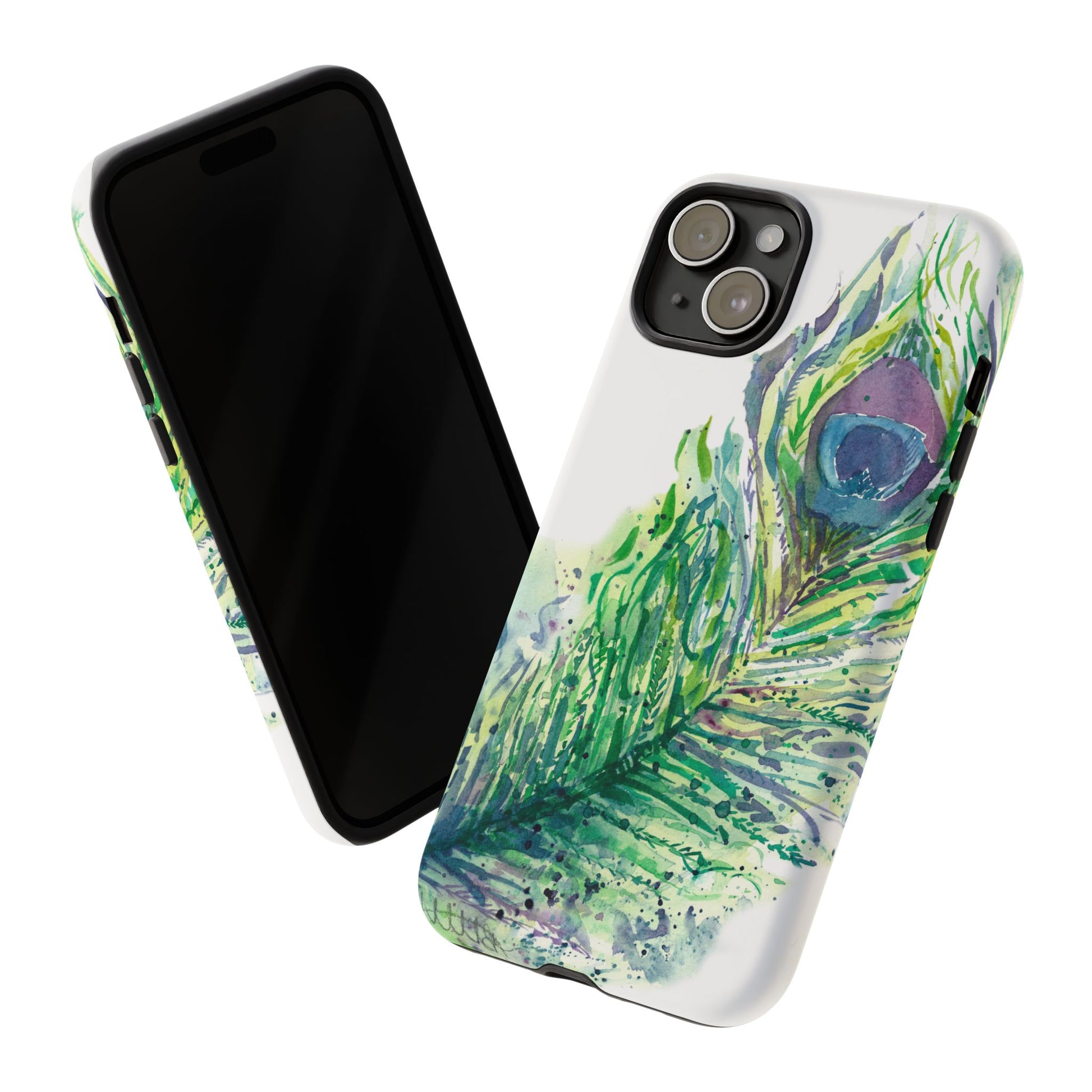 Colorful Peacock Feather Tough Phone Case – Stylish Nature-Inspired Mobile Cover & Unique Gift Idea - Brooke Zitting, LLC