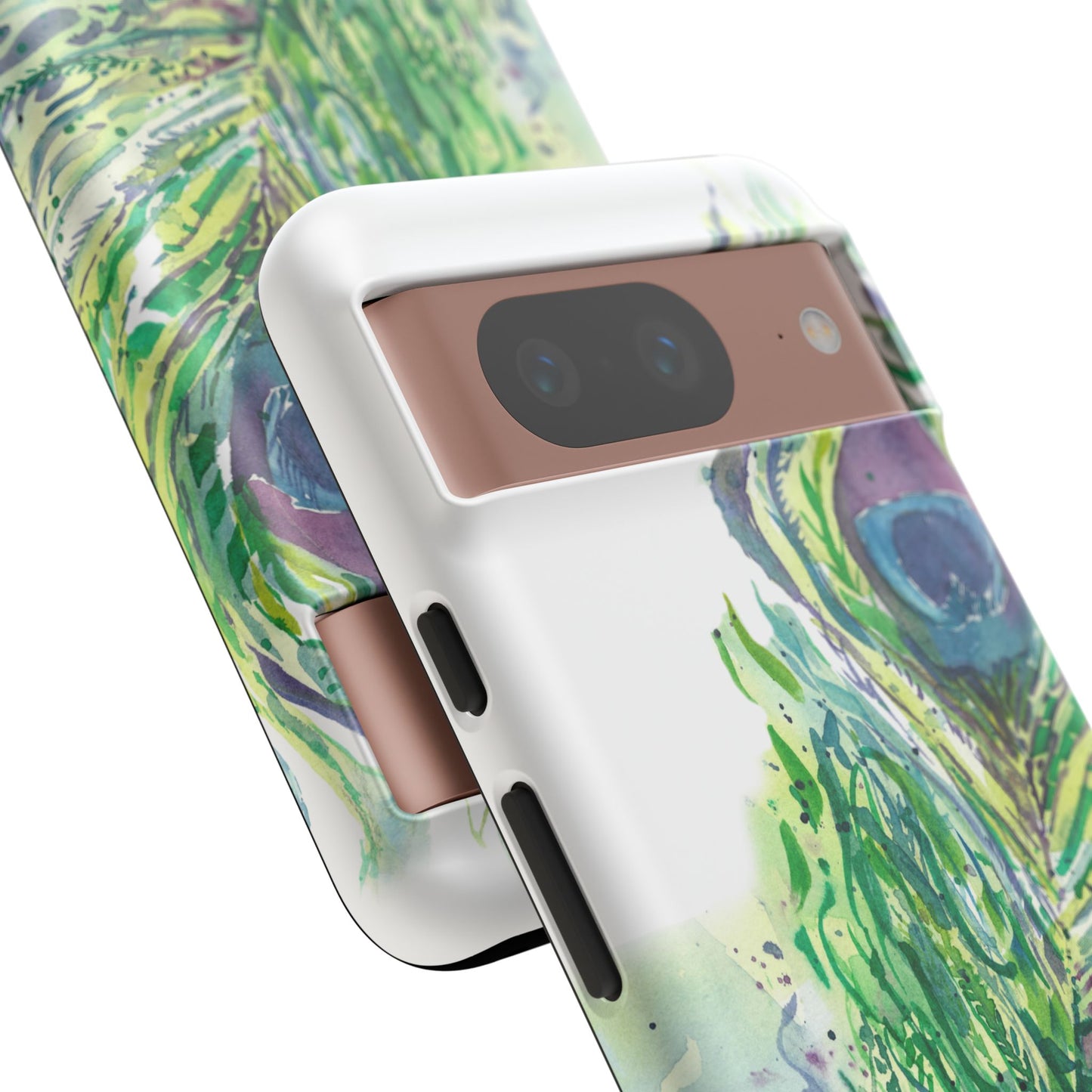 Colorful Peacock Feather Tough Phone Case – Stylish Nature-Inspired Mobile Cover & Unique Gift Idea - Brooke Zitting, LLC
