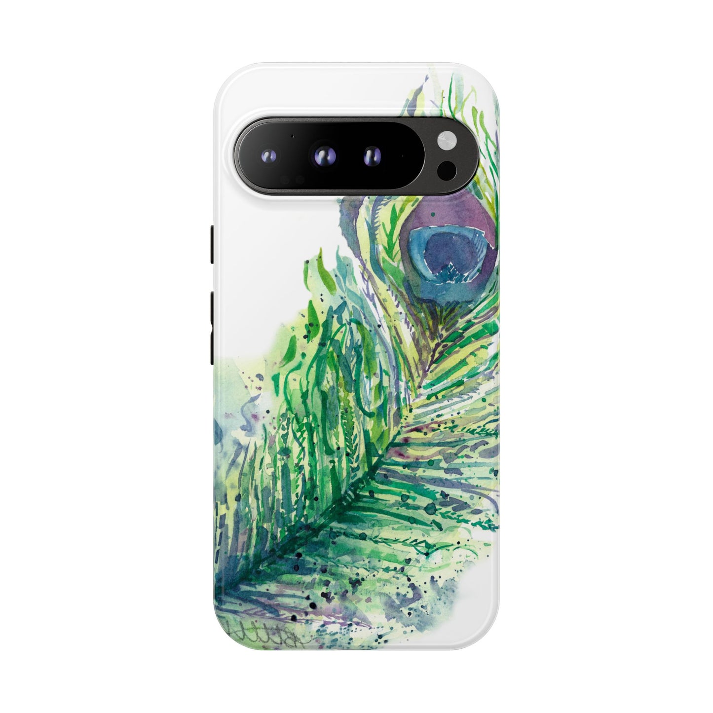 Colorful Peacock Feather Tough Phone Case – Stylish Nature-Inspired Mobile Cover & Unique Gift Idea - Brooke Zitting, LLC