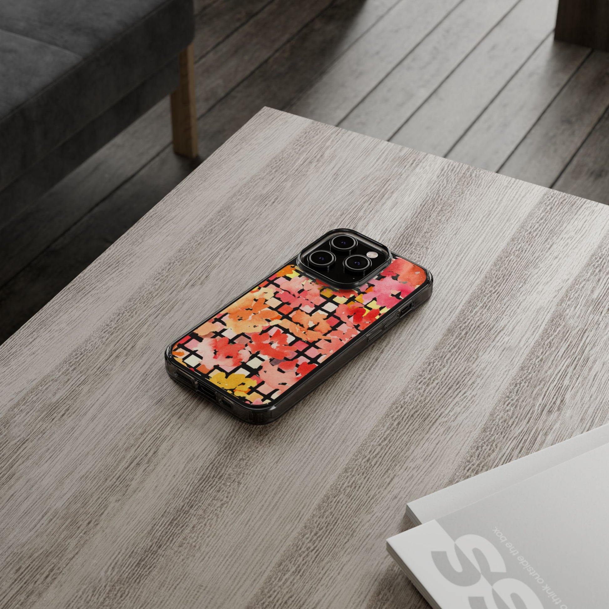 Watercolor Pixel Posy Clear Phone Case - Brooke Zitting, LLC