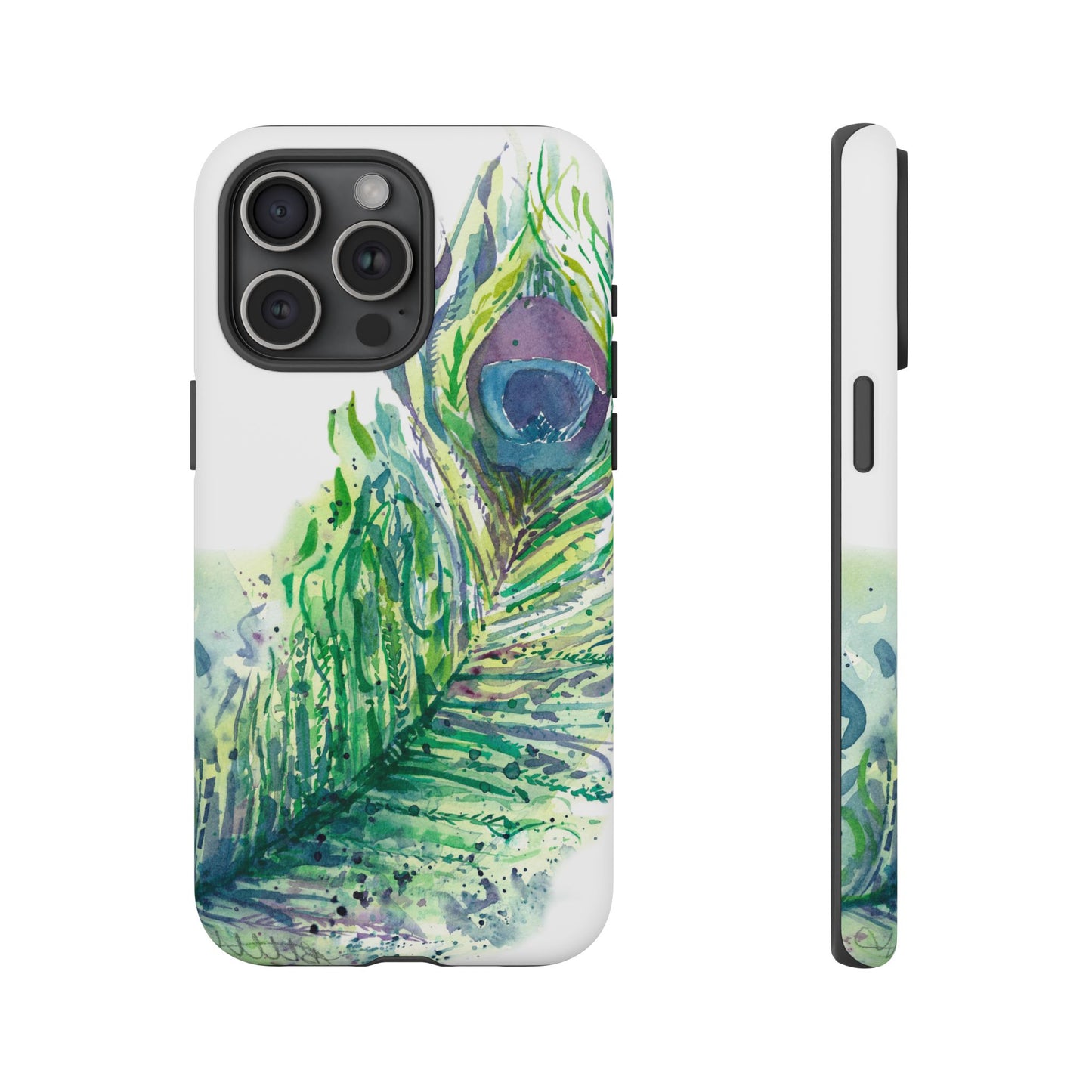 Colorful Peacock Feather Tough Phone Case – Stylish Nature-Inspired Mobile Cover & Unique Gift Idea - Brooke Zitting, LLC