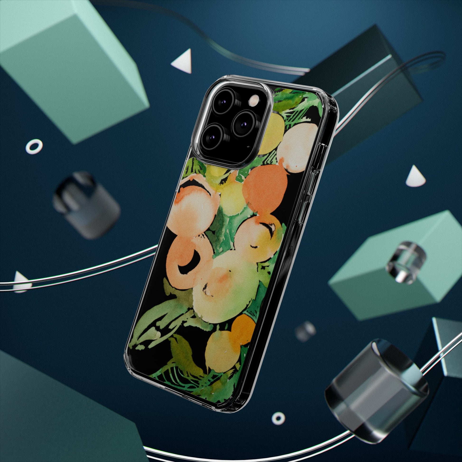 Watercolor Peaches Clear Phone Case - Brooke Zitting, LLC