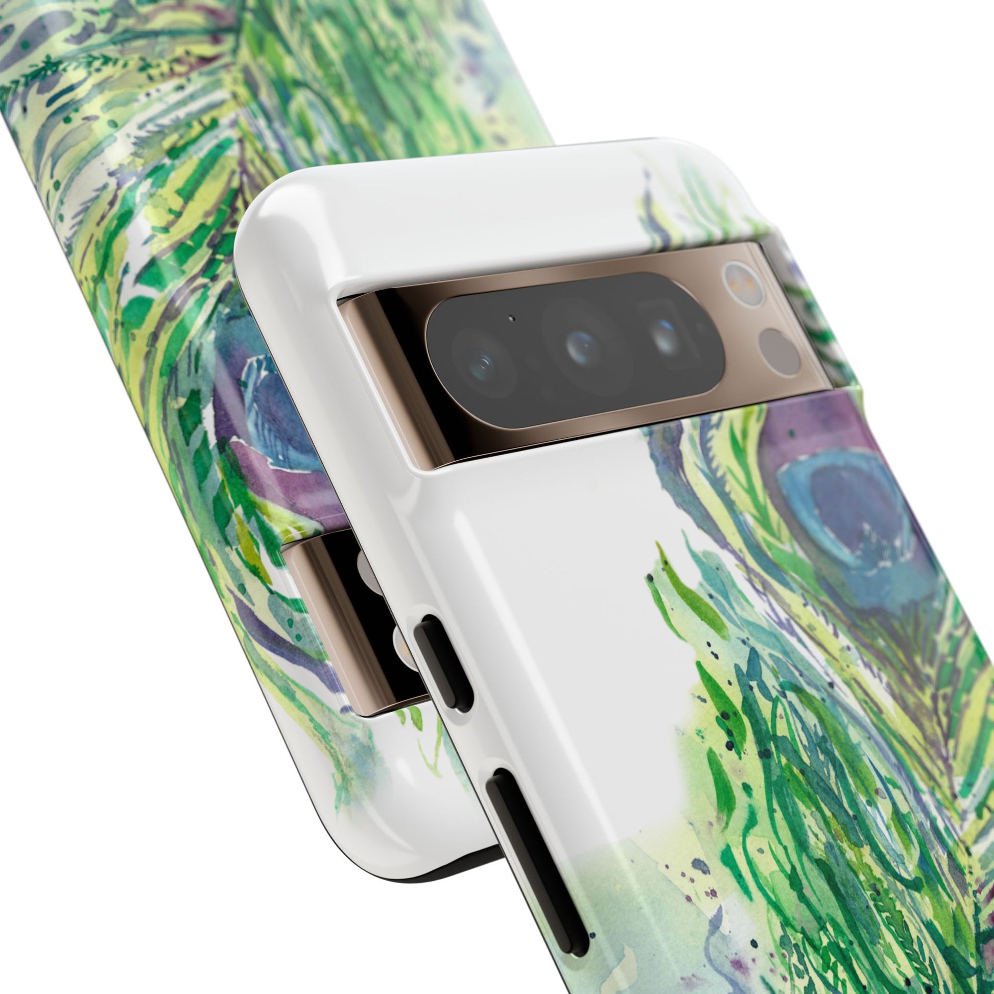Colorful Peacock Feather Tough Phone Case – Stylish Nature-Inspired Mobile Cover & Unique Gift Idea - Brooke Zitting, LLC