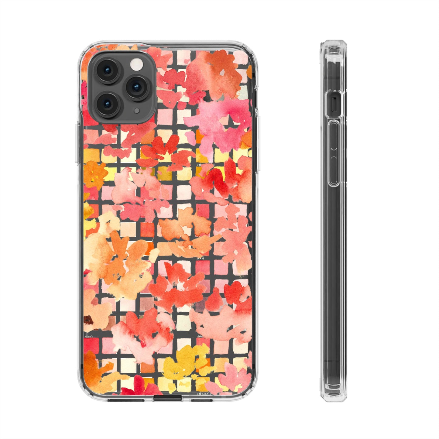 Watercolor Pixel Posy Clear Phone Case - Brooke Zitting, LLC
