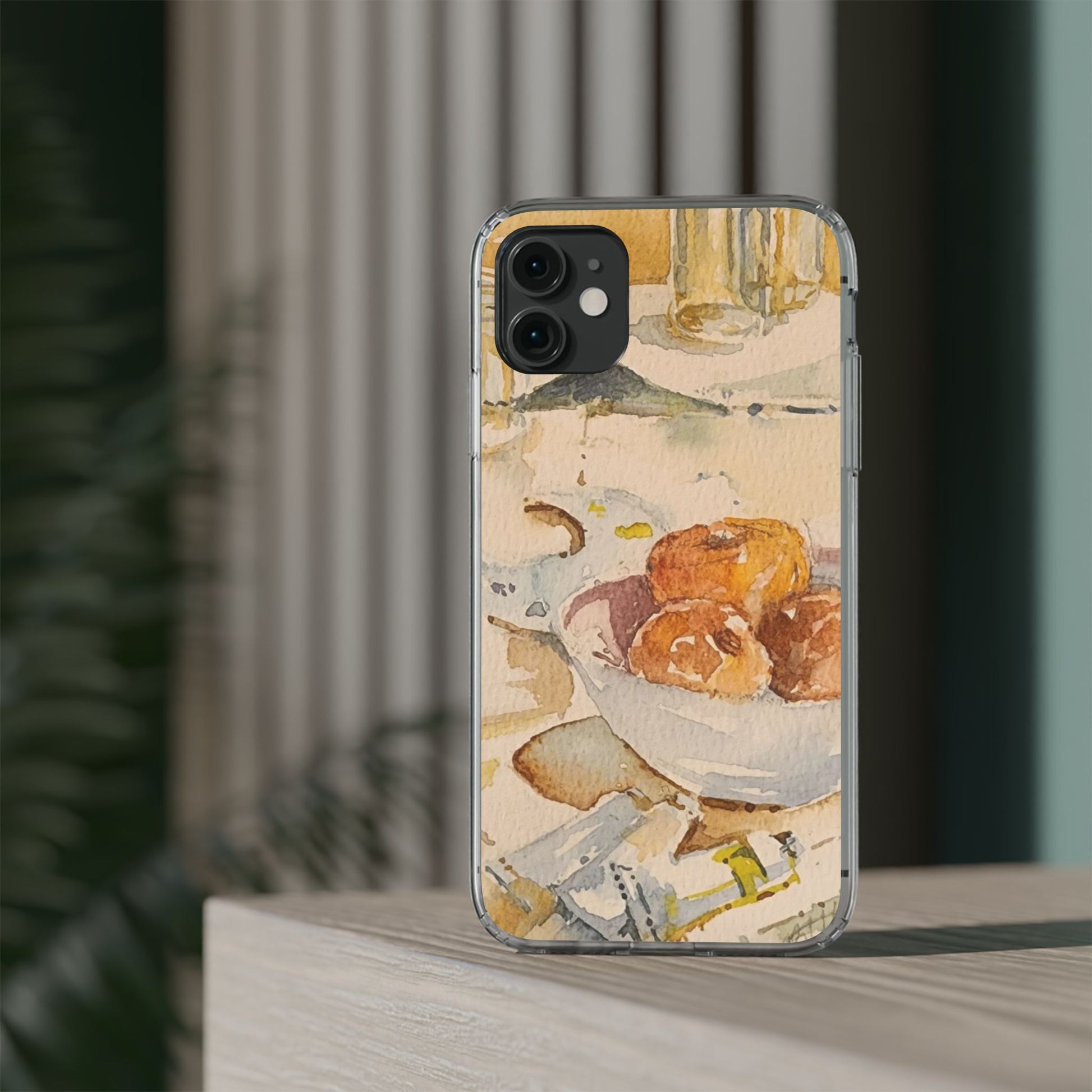 Watercolor Artist's Table Clear Phone Case - Brooke Zitting, LLC