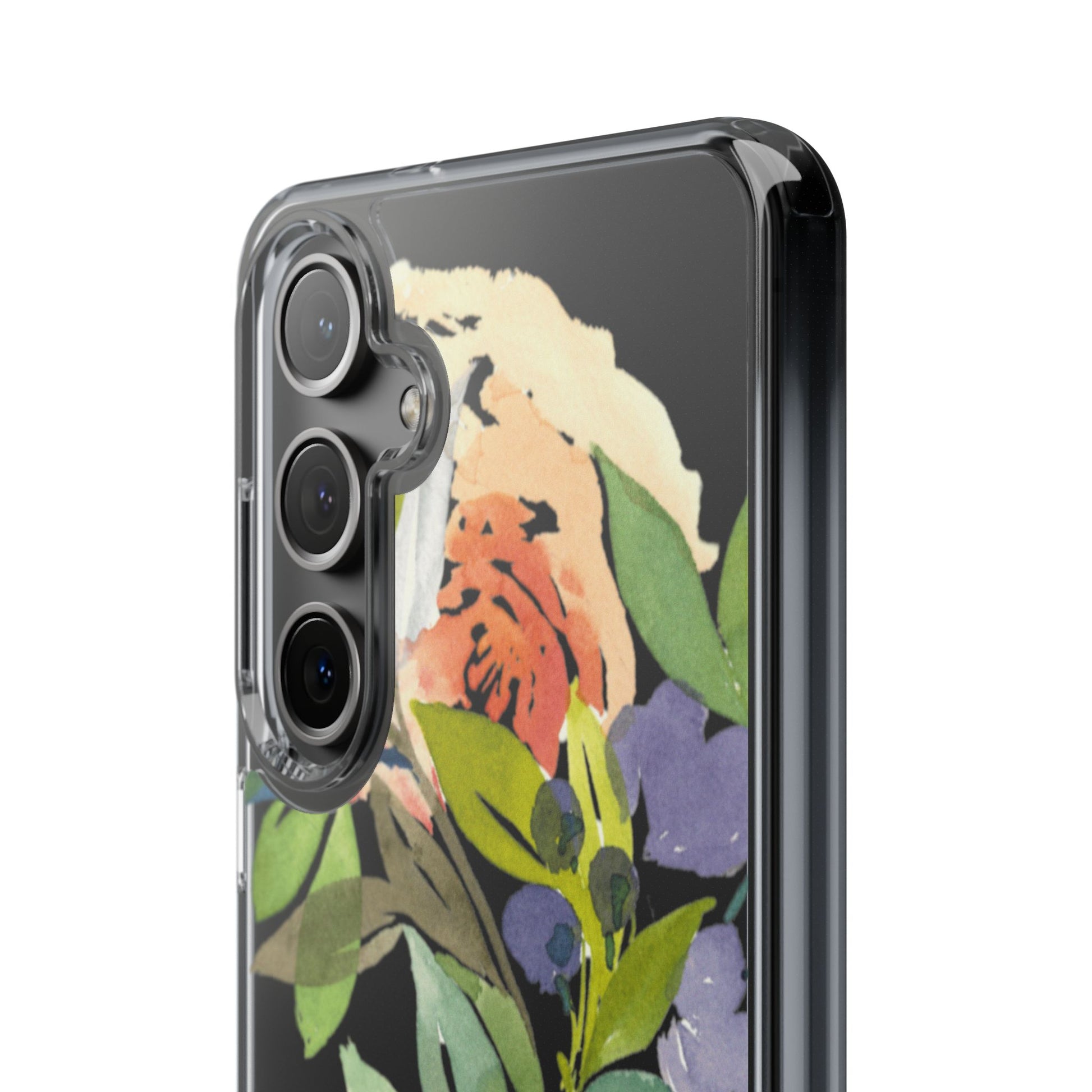 Watercolor Floral Blooms Wreath  Clear Phone Case Design - Brooke Zitting, LLC