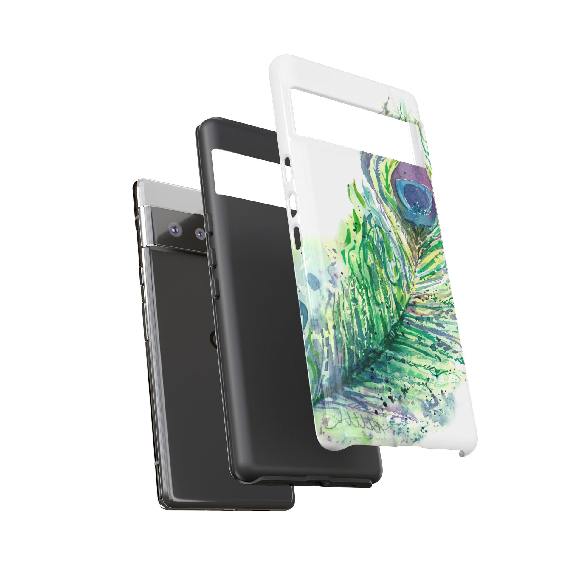 Colorful Peacock Feather Tough Phone Case – Stylish Nature-Inspired Mobile Cover & Unique Gift Idea - Brooke Zitting, LLC