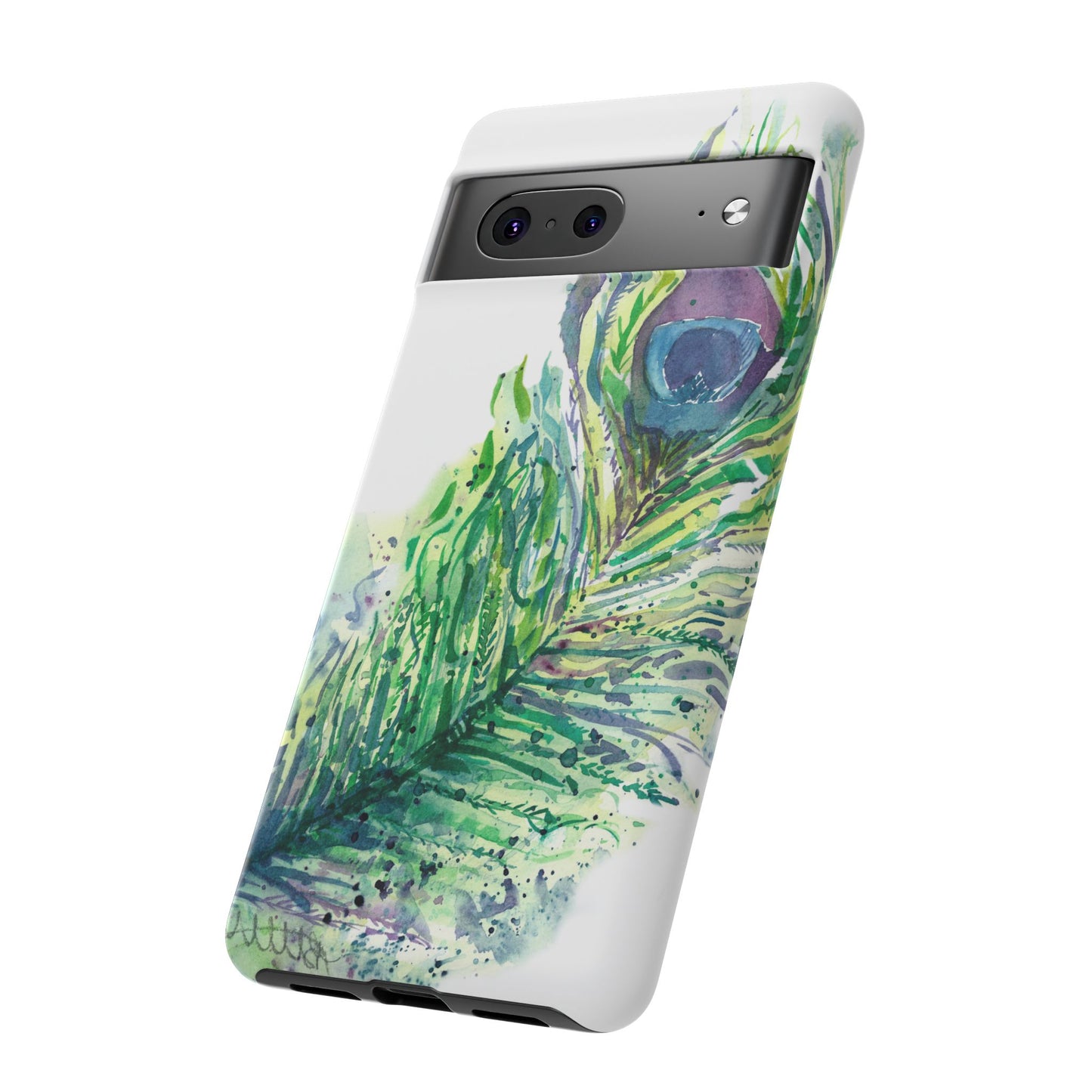 Colorful Peacock Feather Tough Phone Case – Stylish Nature-Inspired Mobile Cover & Unique Gift Idea - Brooke Zitting, LLC